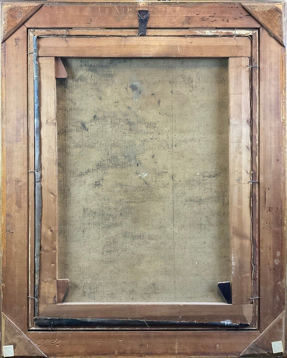 Portrait Of A Young Woman, Oil Painting On Canvas, 1917, Framed photo vintage