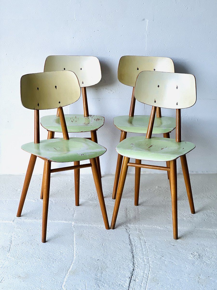 Eetkamerstoelen Van Ton, Ca. Jaren 1960, Set Van 4 photo furniture