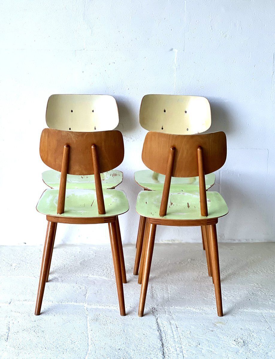 Eetkamerstoelen Van Ton, Ca. Jaren 1960, Set Van 4 photo 916.0