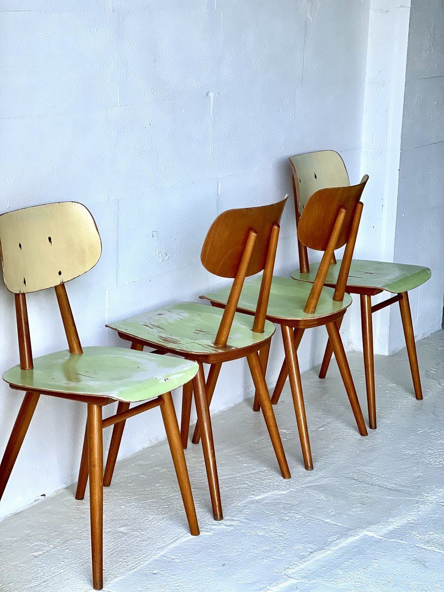 photo buy Eetkamerstoelen Van Ton, Ca. Jaren 1960, Set Van 4