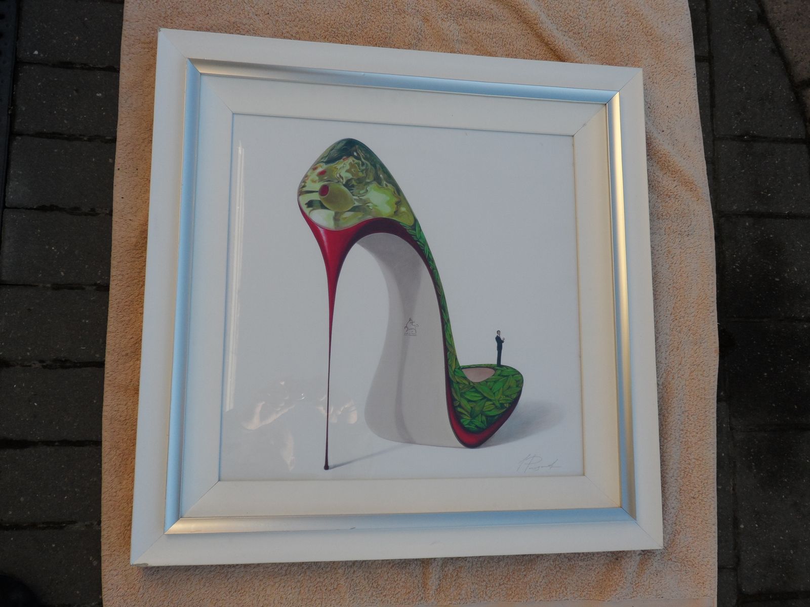 Martini Dry Framed High Heel Picture Liquid Art By Inna Panasenko