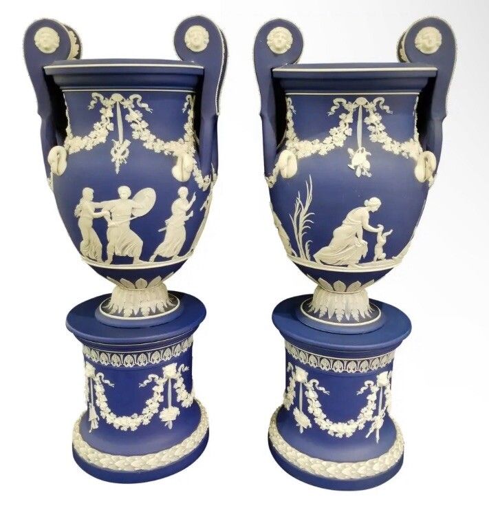 photo for sale Wedgwood Jasperware Pedestal Vase Stand Early 19thc Rare Antique 21cm