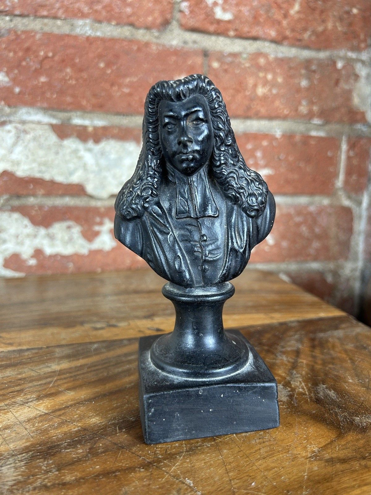 19th C French Black Basalt Bust Figurine – Rare Antique Sculpture 15cm