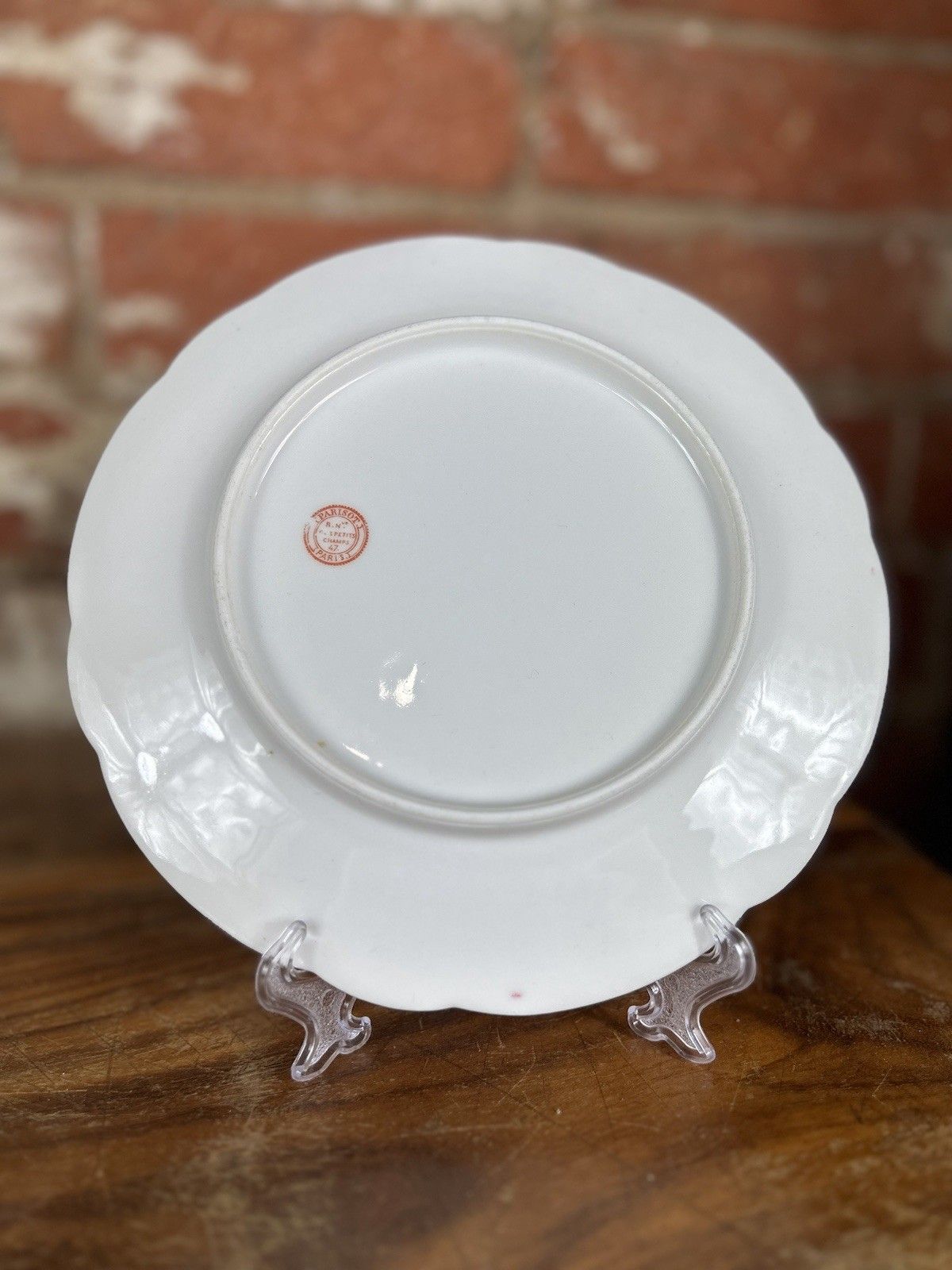 photo vinterior Antique Old Paris Armorial Porcelain Pink Plate Service, 11pc, French