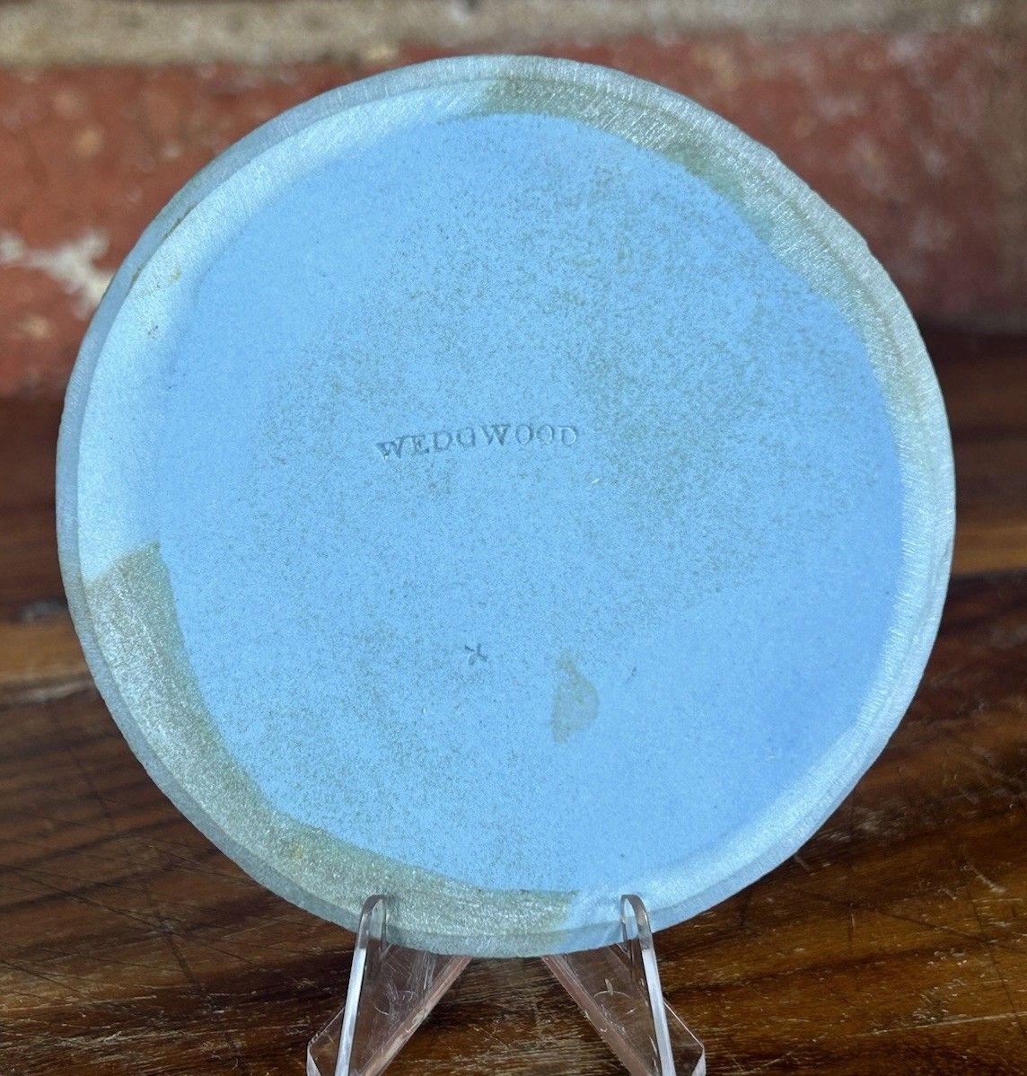 Late 18th C Wedgwood Blue Jasperware Cherub Plaque – 9cm Antique Medallion photo furniture