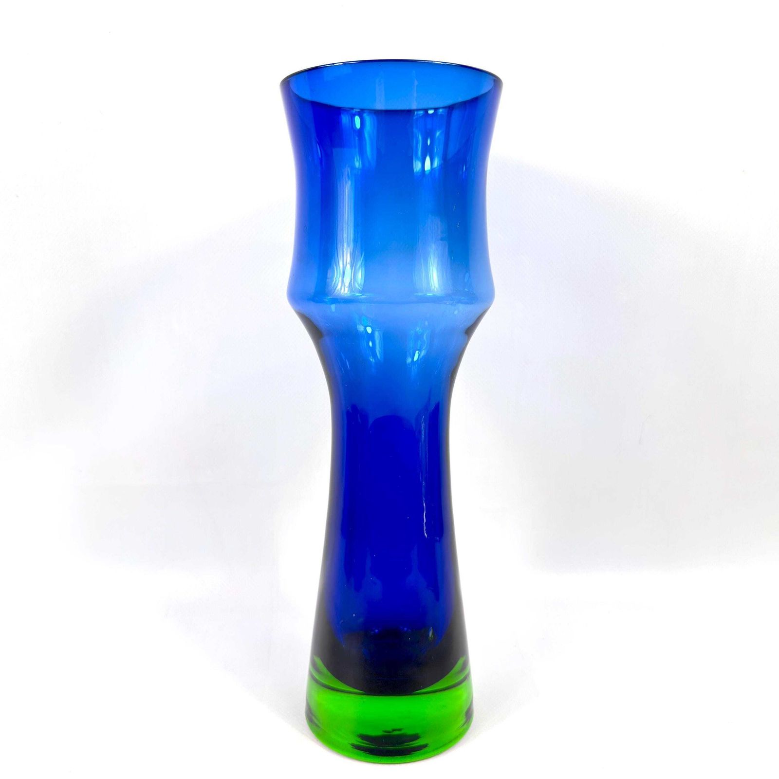 Art Glass Vase – Blue Green Bo Borgström For åseda, 1960s, 30 Cm