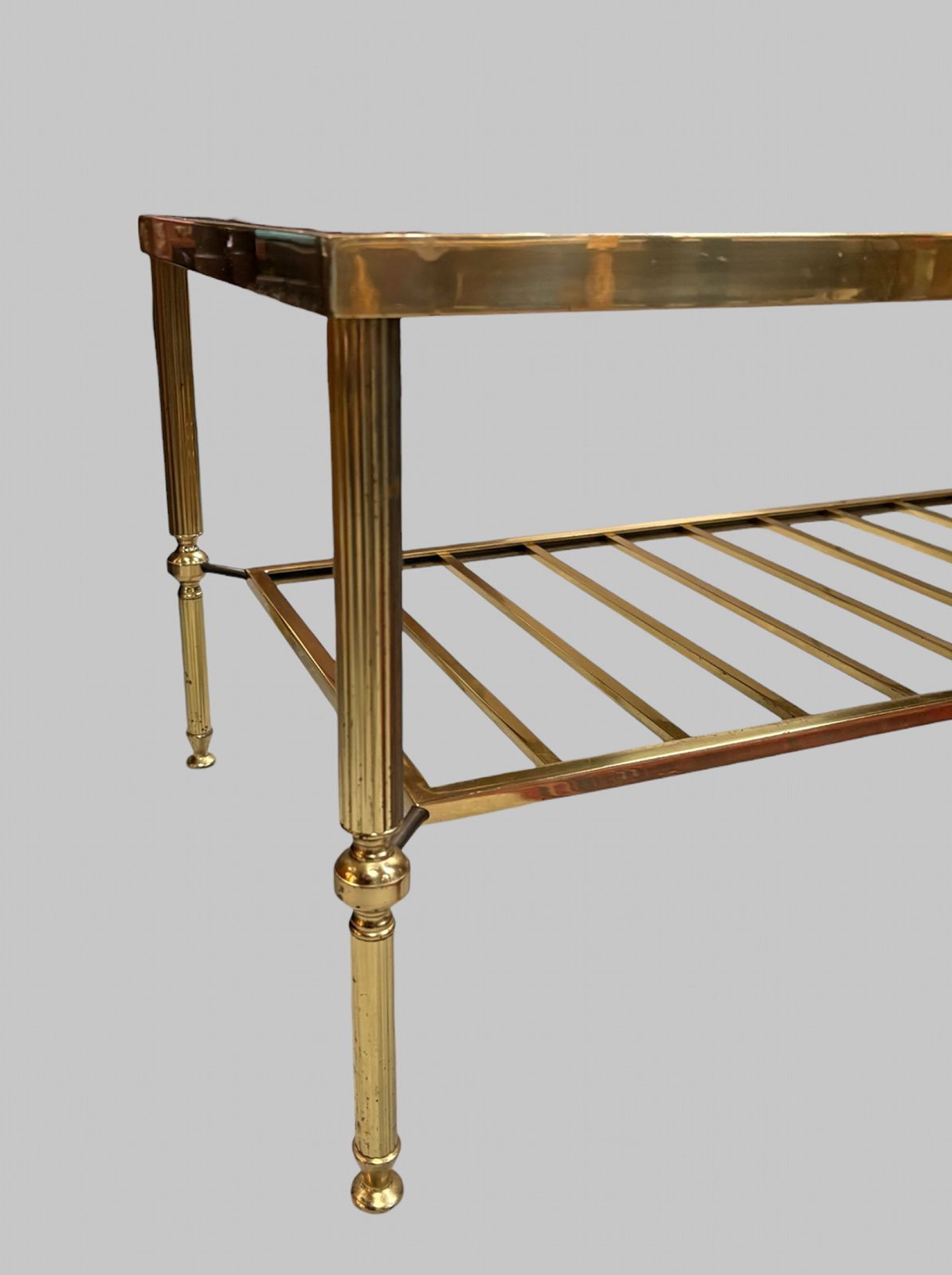 Mid Century Italian Brass & Smoked Glass Coffee Table, 1970s photo Furniture