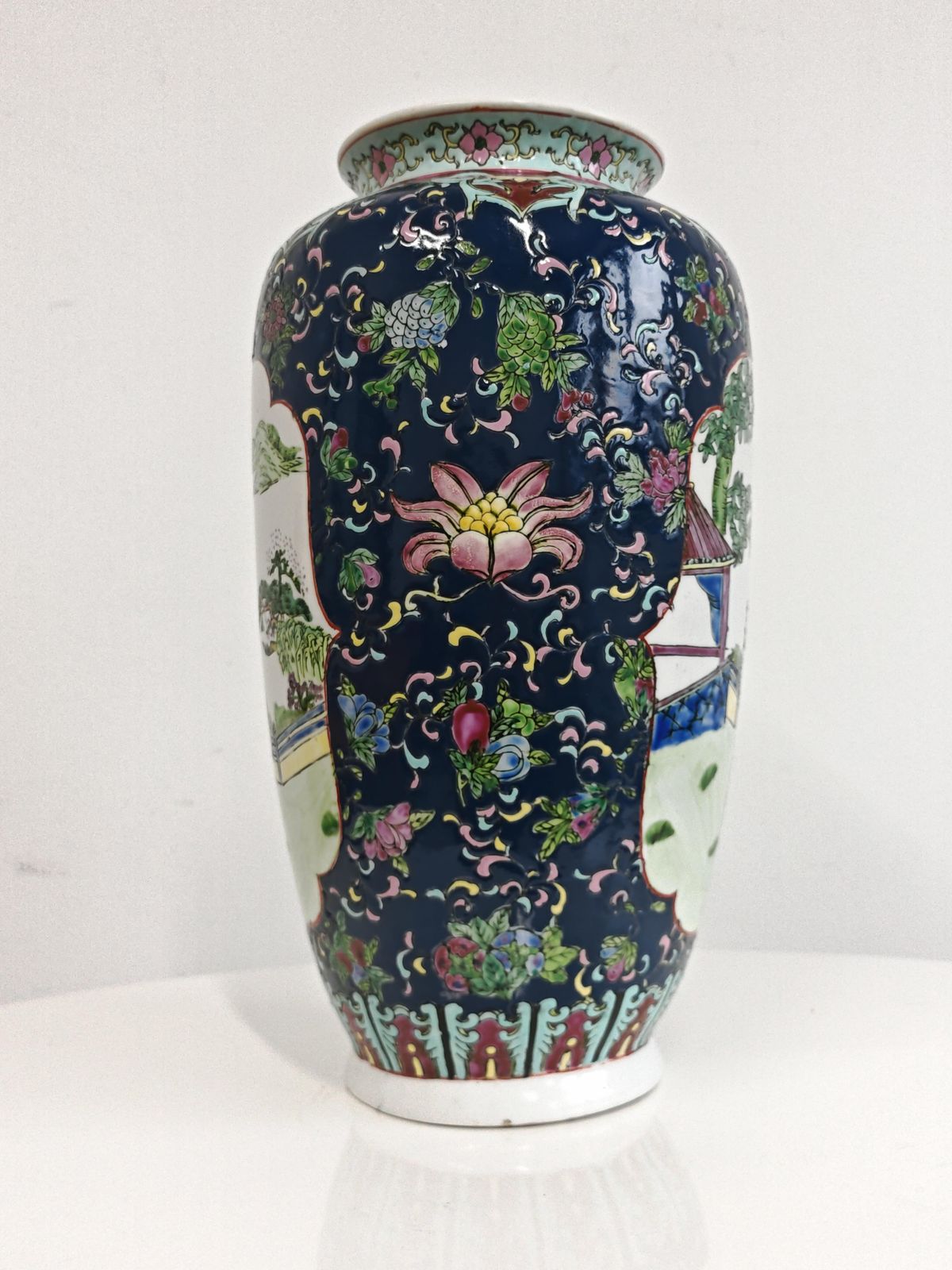 Pair Of Vintage Cermaic Famille Rose Vases, China 1930s photo buy
