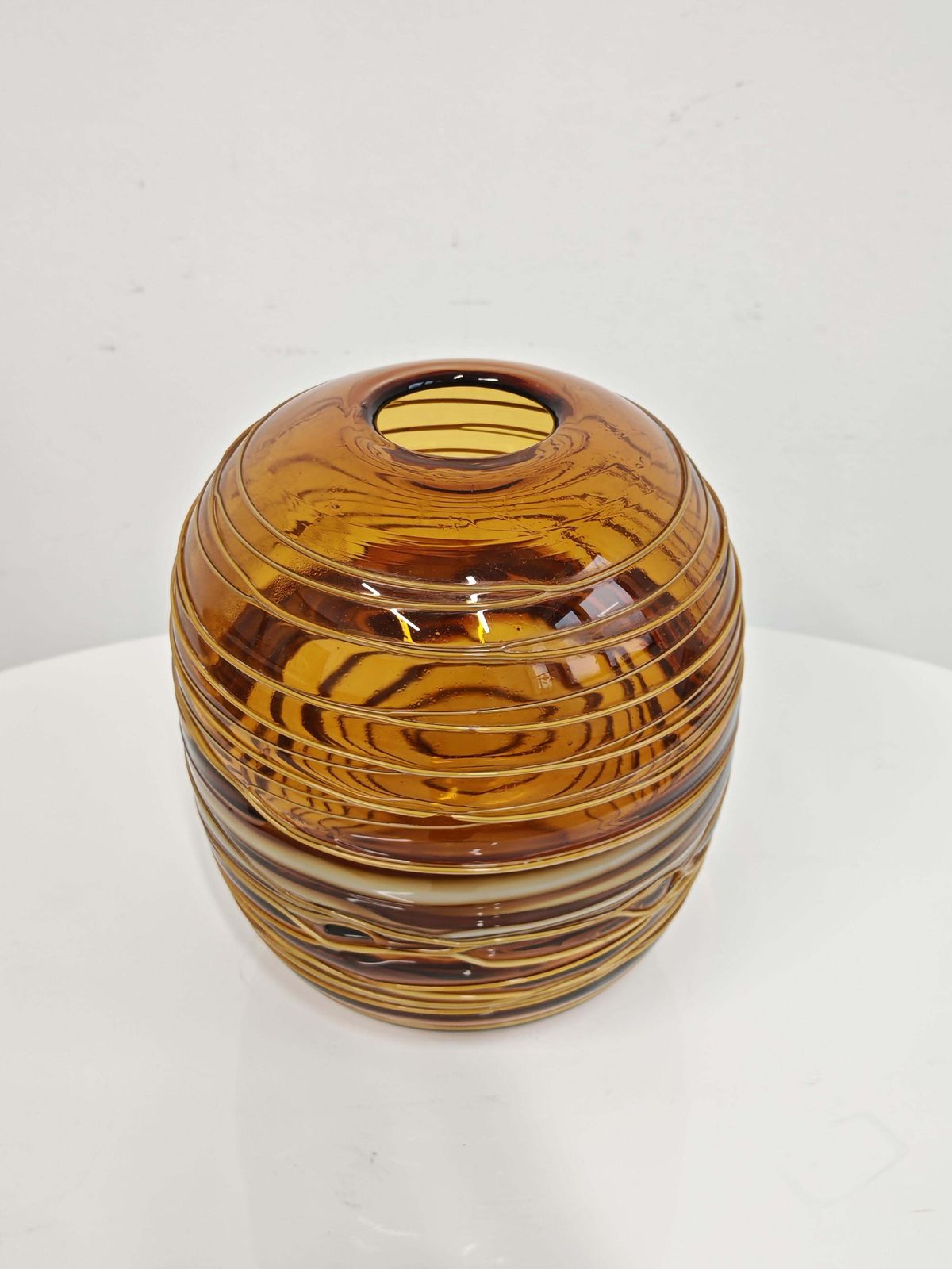Mid Century Murano Glass Vase In Amber Glass By Fulvio Bianconi For Venini photo furniture