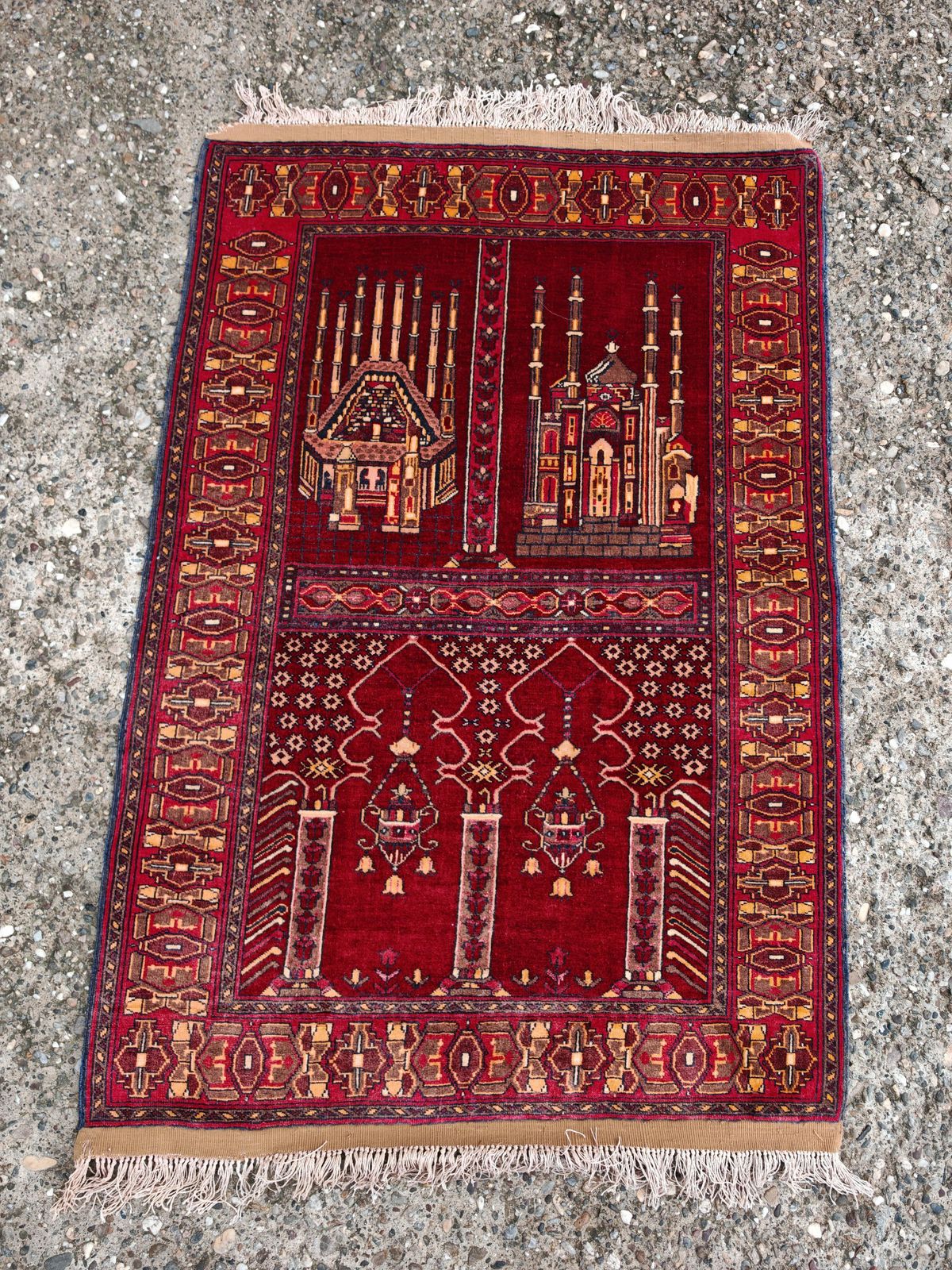 Vintage Aghan Baluch Prayer Rug With Islamic Motifs, Hand Knotted In Afghanistan photo furniture