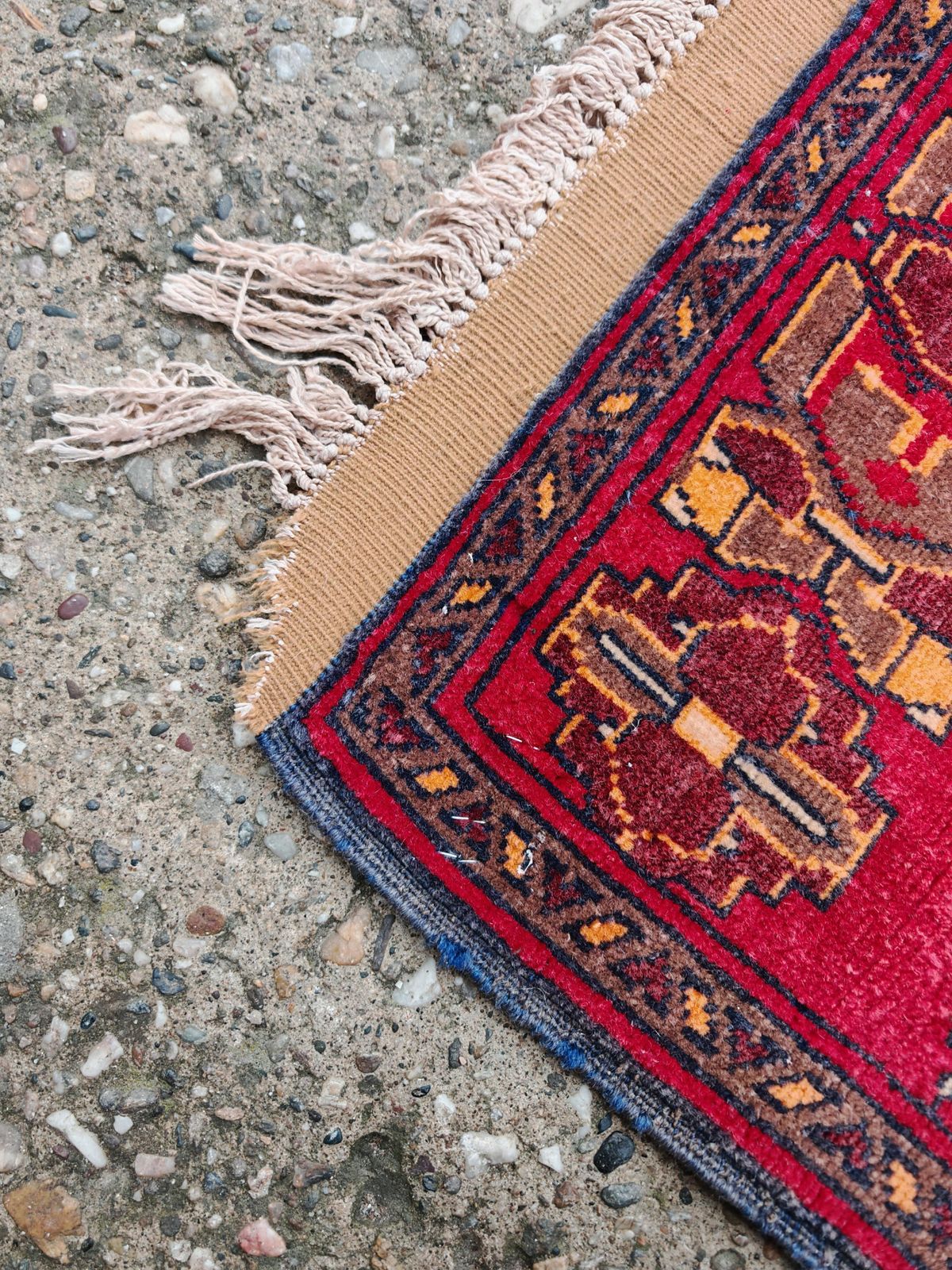 Vintage Aghan Baluch Prayer Rug With Islamic Motifs, Hand Knotted In Afghanistan photo 1000.0