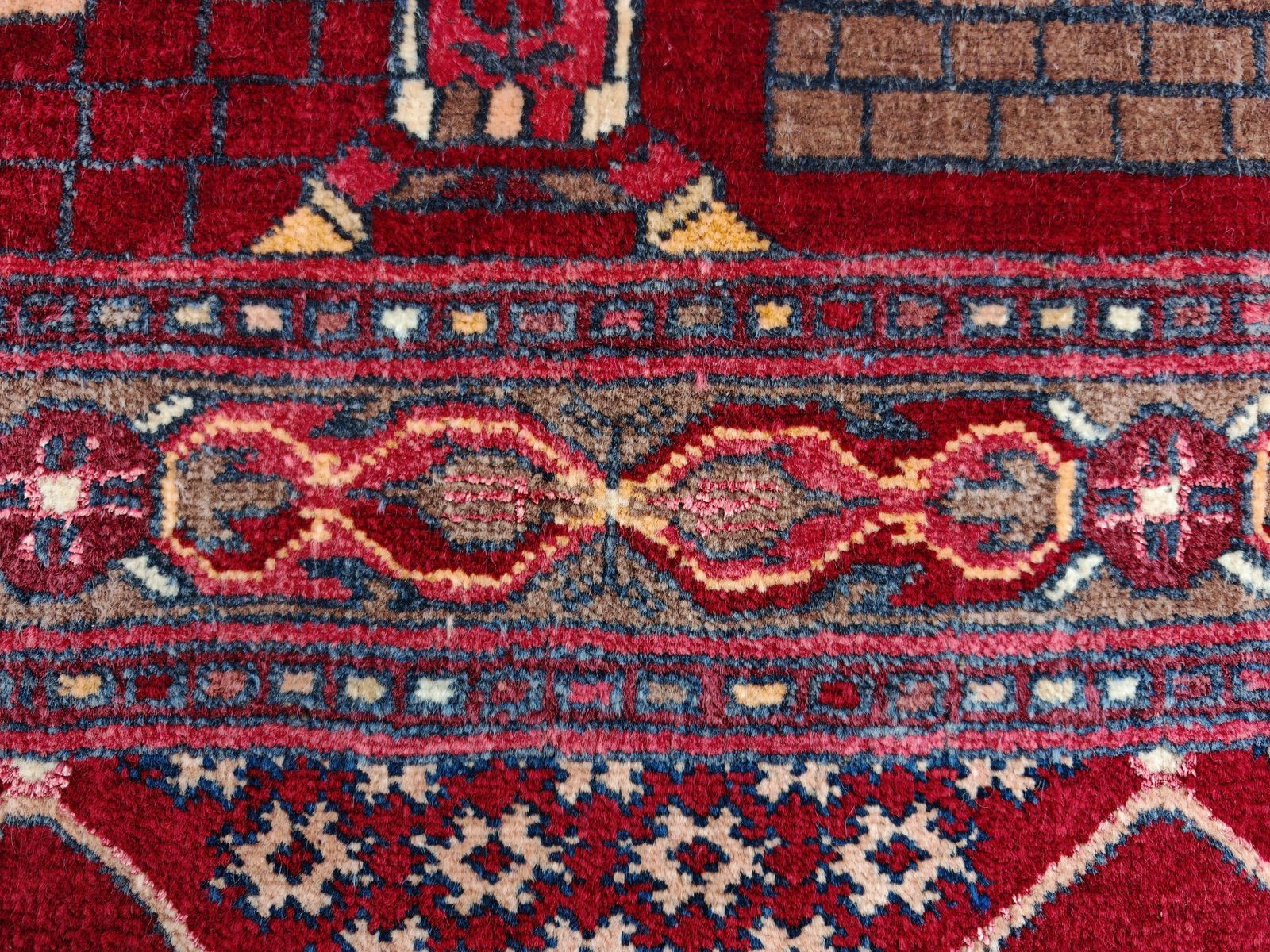 photo for sale Vintage Aghan Baluch Prayer Rug With Islamic Motifs, Hand Knotted In Afghanistan