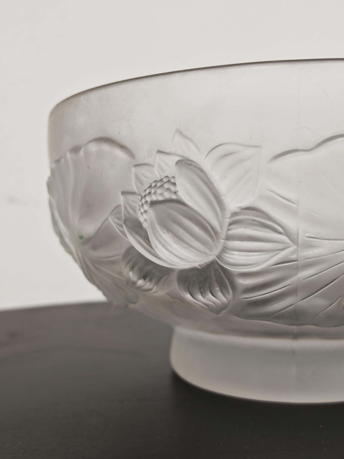 Art Deco Glass Bowl "Water Lilies" By Josef Inwald For Barolac, Czech 1930s photo for sale