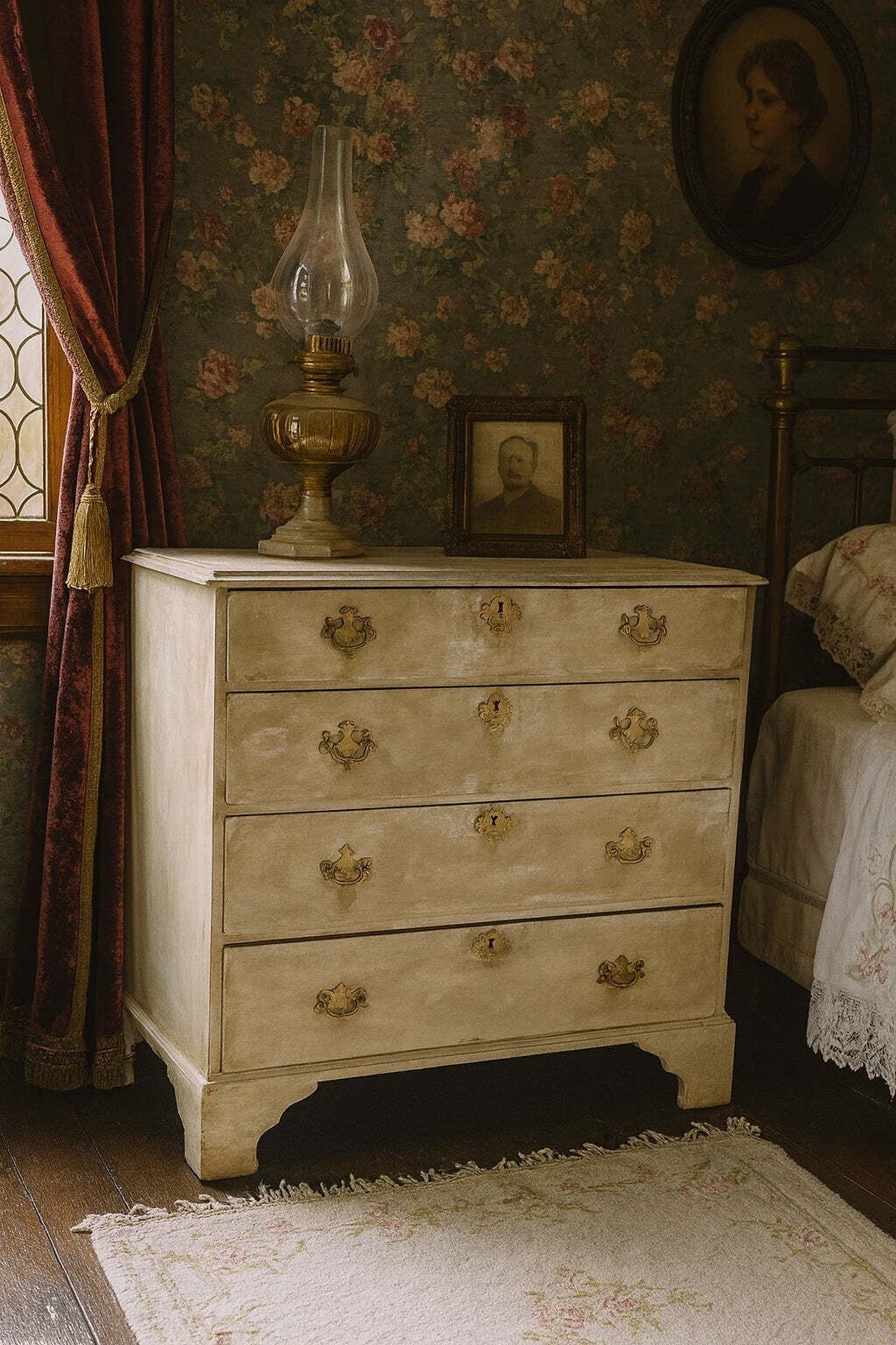 Rare 19th Century Edwards & Roberts Painted Chest Of Drawers