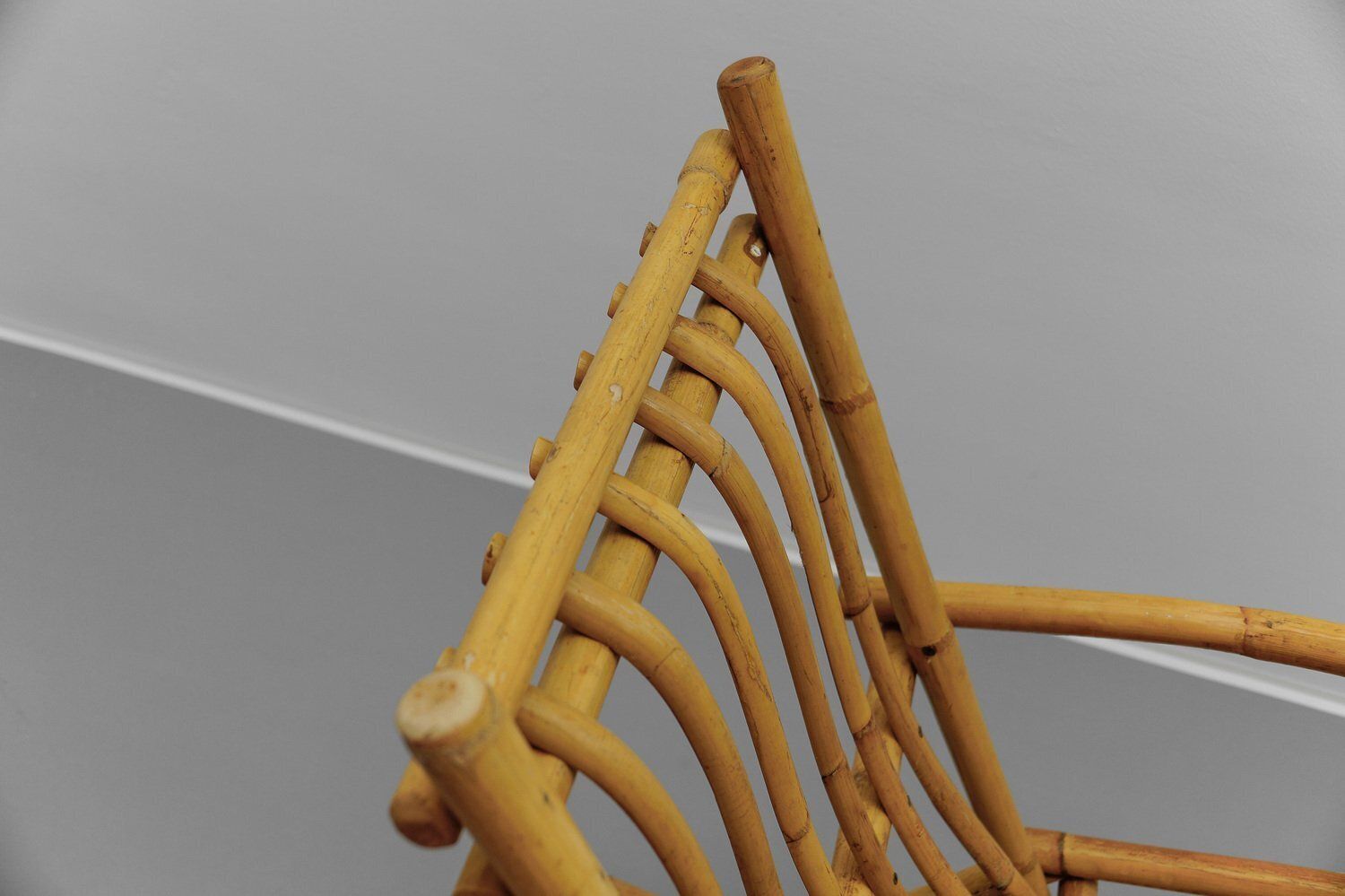 Mid Century Modern Rattan And Bamboo Rocking Chair, 1960s photo buy