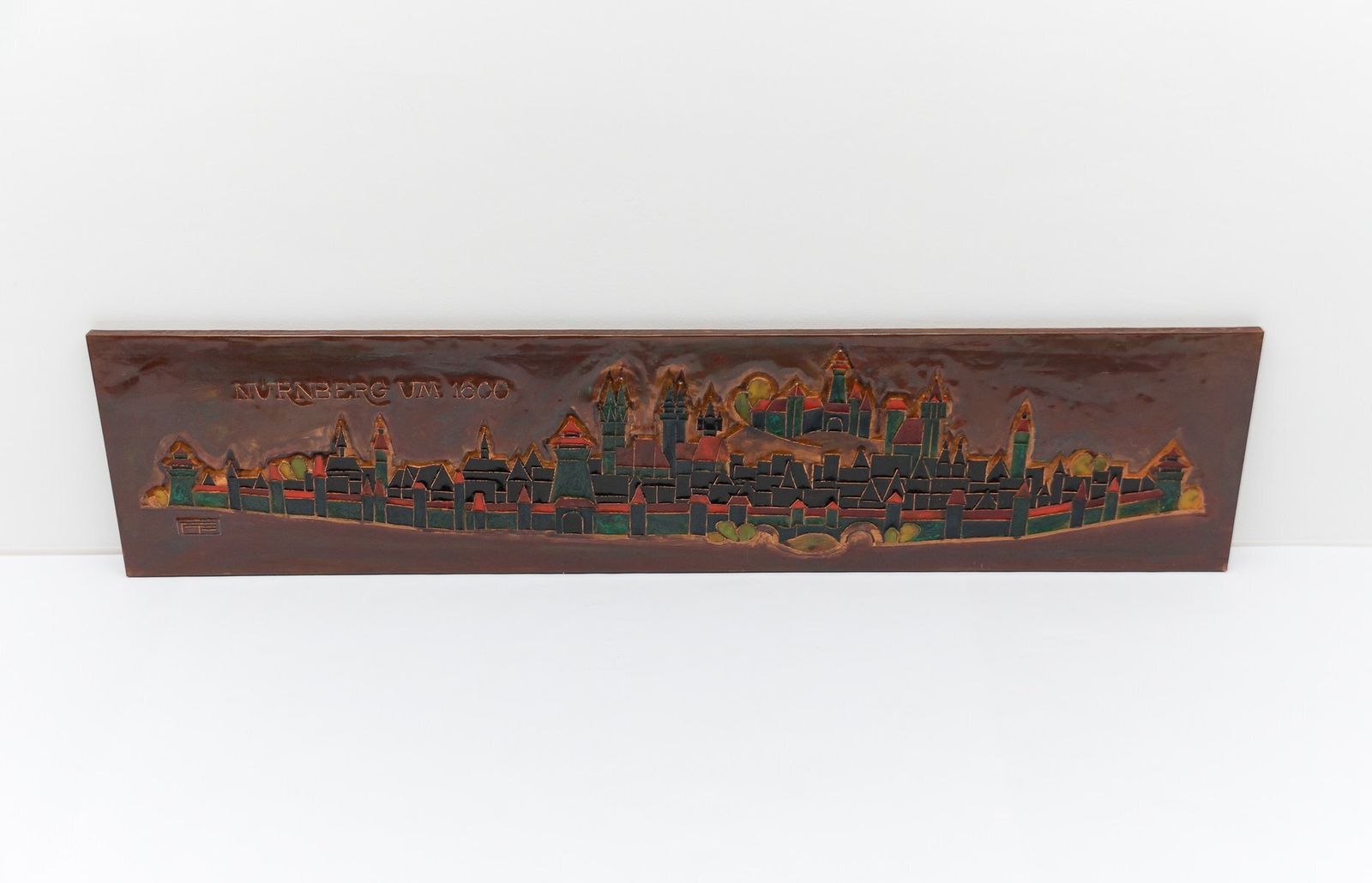 Large Artist 3d Copper Wall Art Nürnberg By Artist Fritz Flory For Graphik Baiersdorf, Germany, 1960s photo for sale