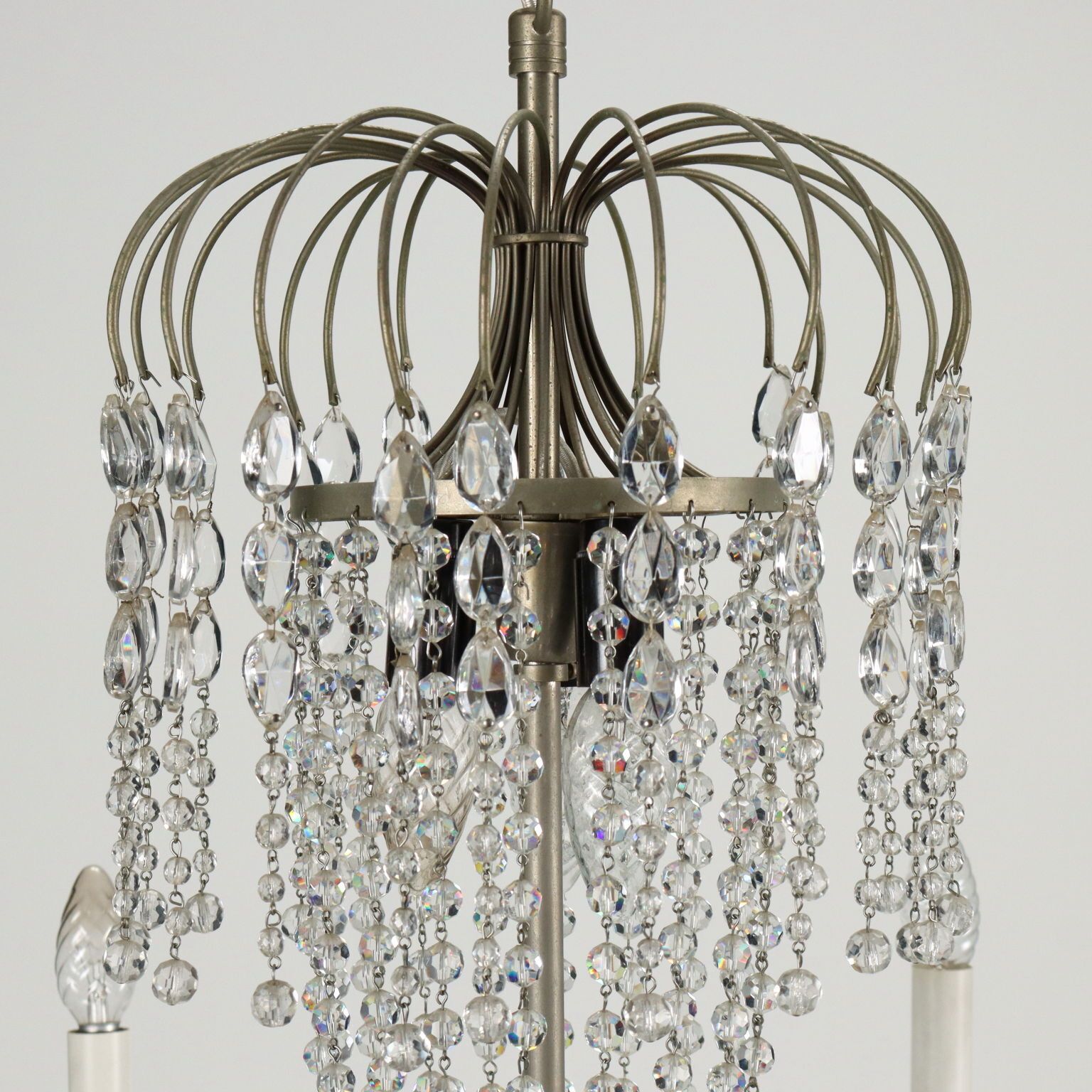 photo furniture Antique Chandelier 6 Lights Glass Italy XX Century