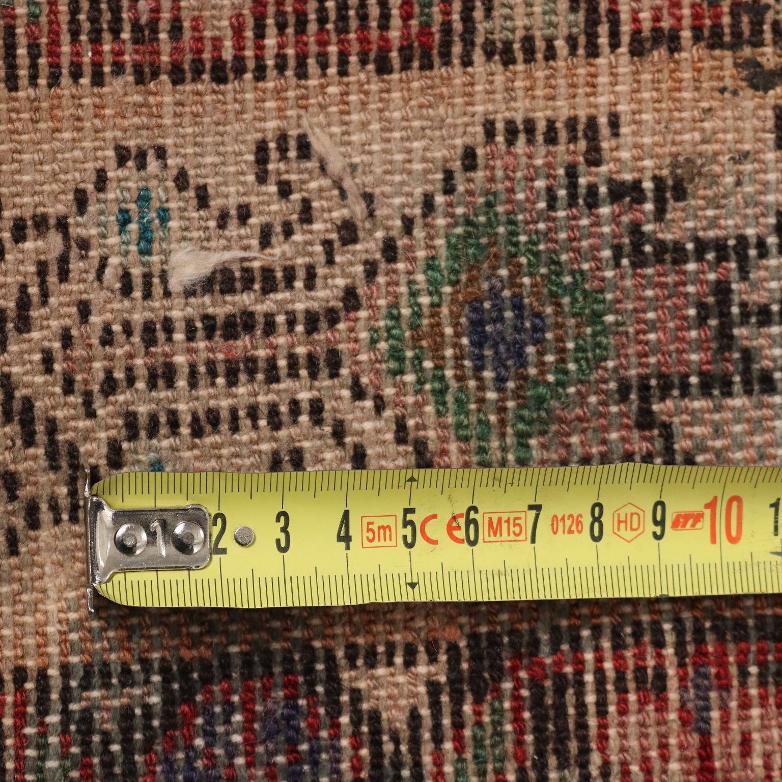 photo for sale Antique Asian Carpet Cotton Wool Heavy Knot 116 X 41 In