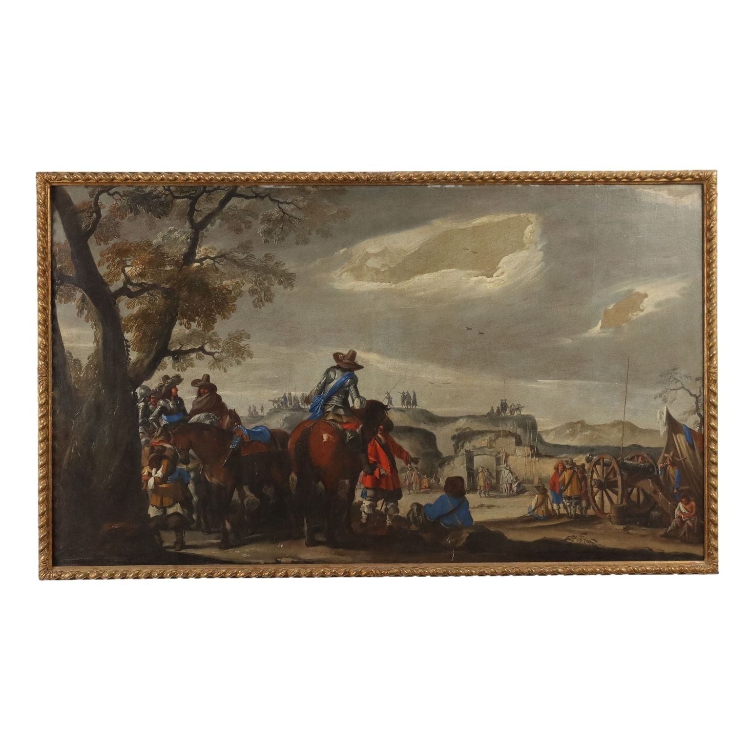Antique Painting Historical Subject Oil On Canvas XVIII Century