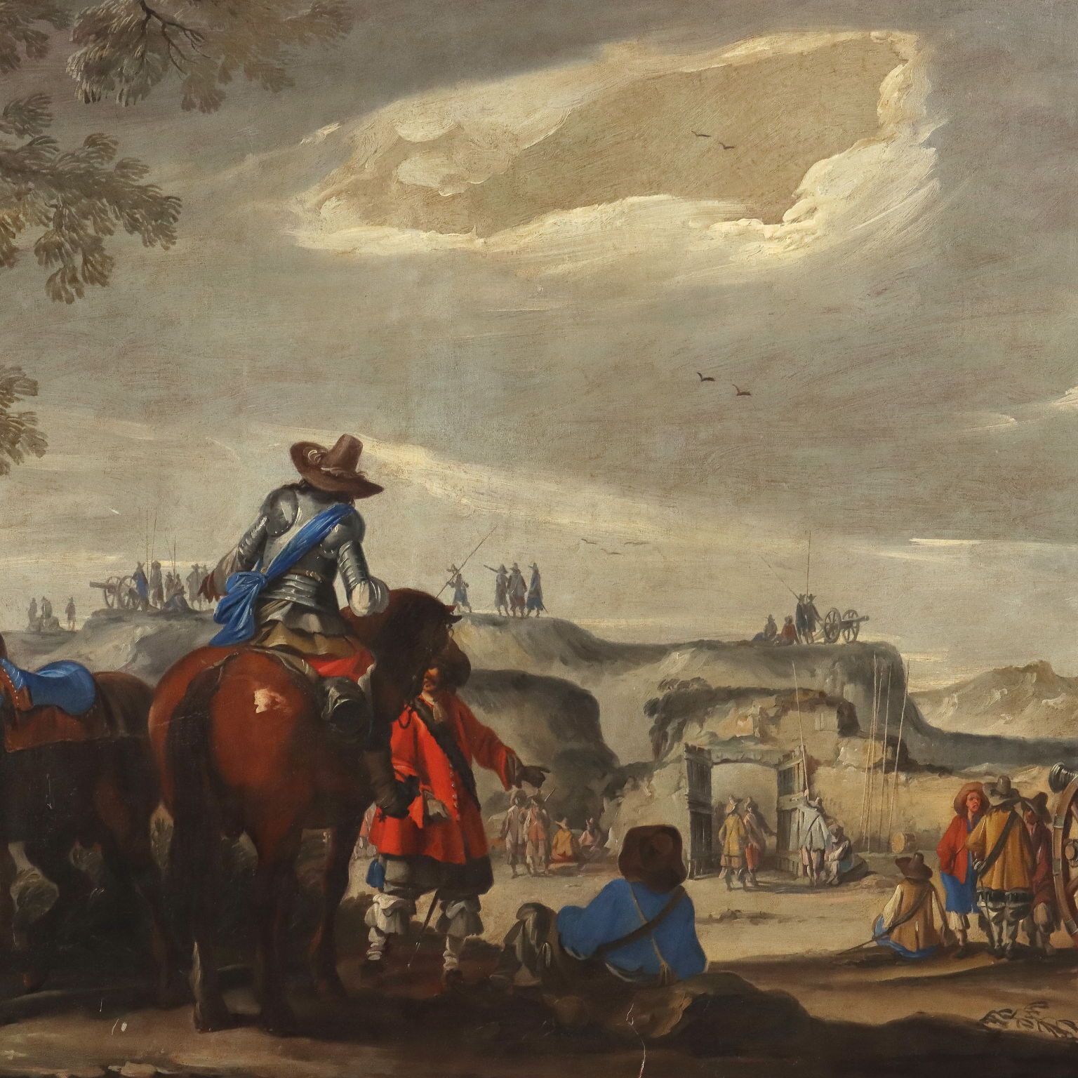 Antique Painting Historical Subject Oil On Canvas XVIII Century photo for sale