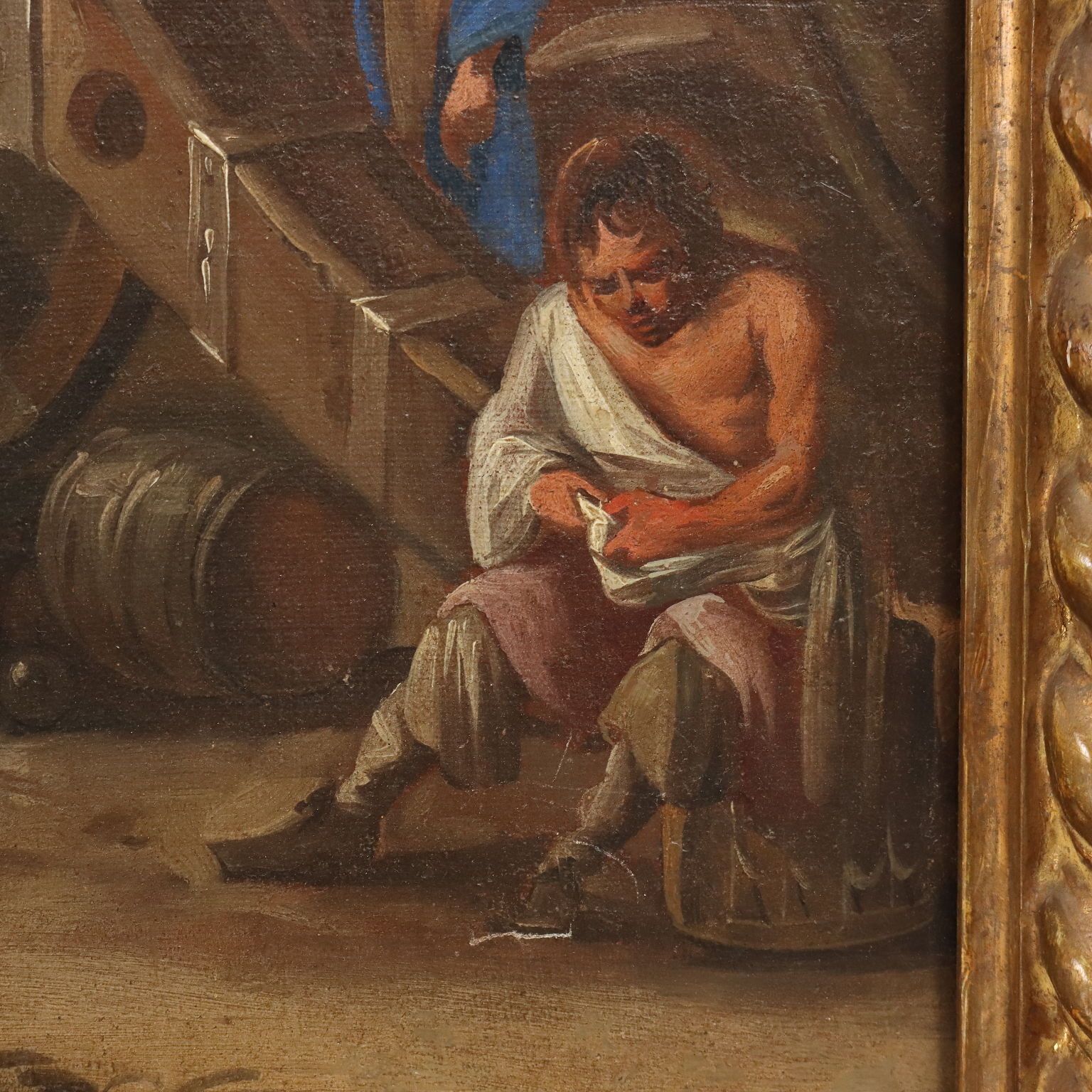 Art Antique Painting Historical Subject Oil On Canvas XVIII Century photo
