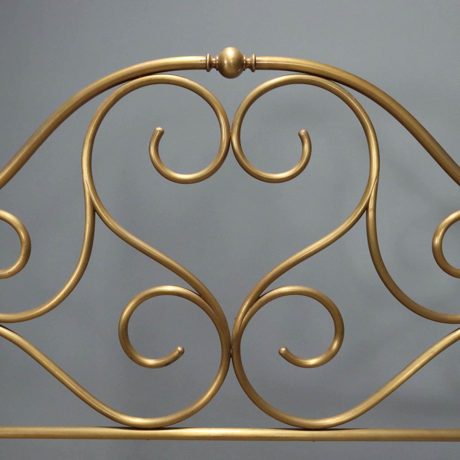 Antique Double Bed Brass Decorations Italy XX Century photo vinterior
