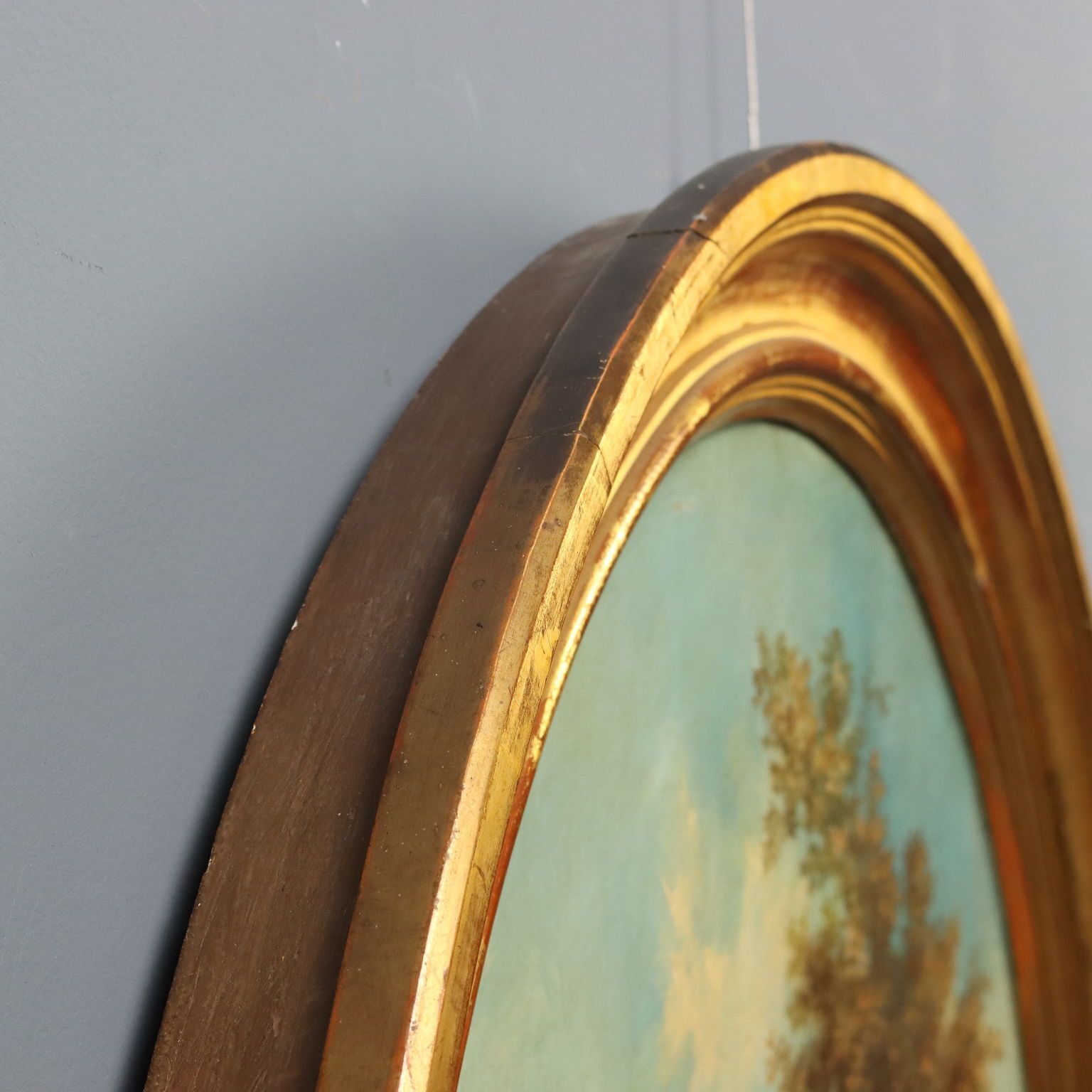 1760.0 Antique Painting Landscape With River Oil On Hardboard XVIII Century photo