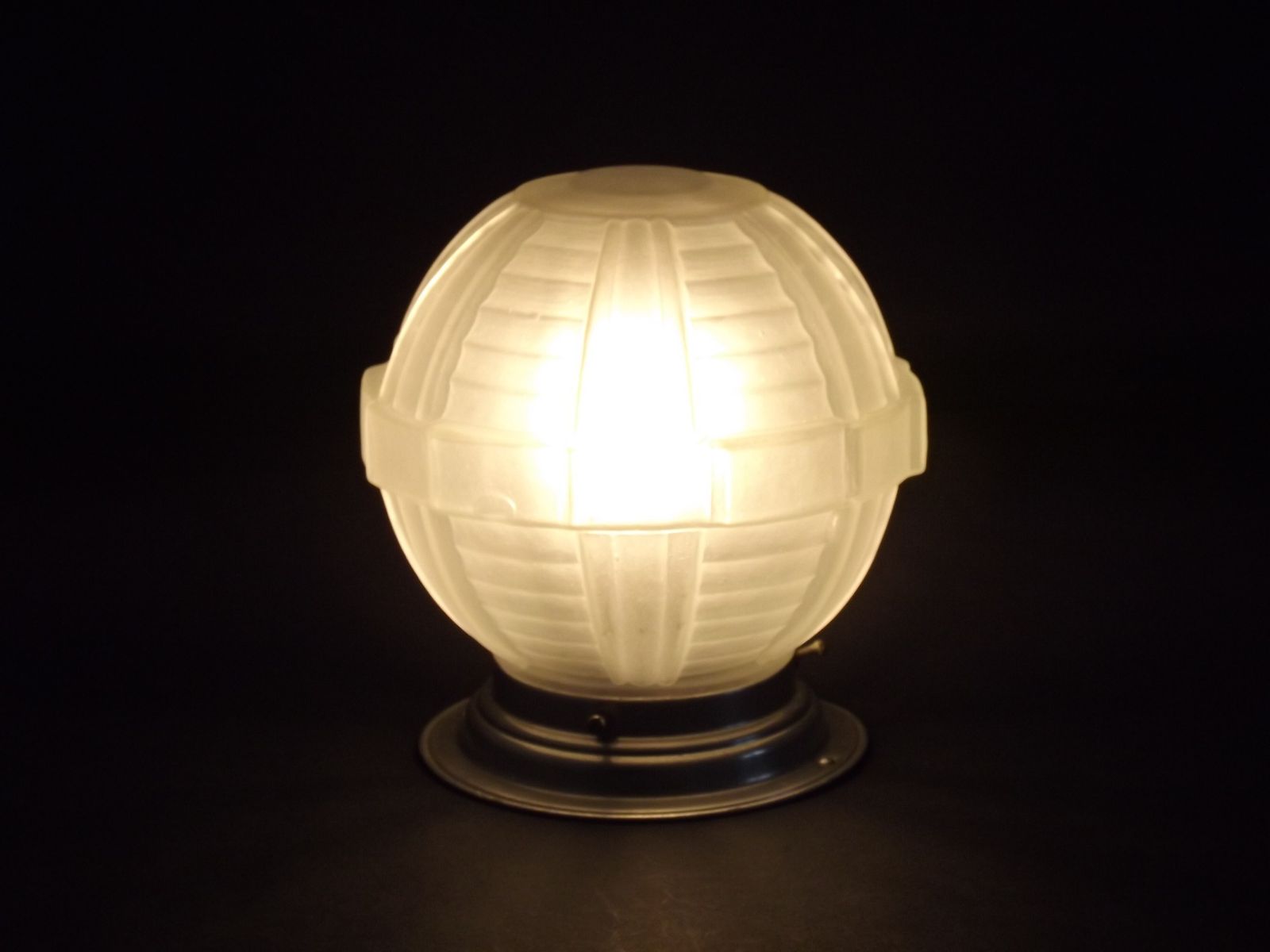 110.0 French Art Deco White Opaque Glass Shade Ceiling Light/ Lamp With Silver Metal Shade Fitter photo