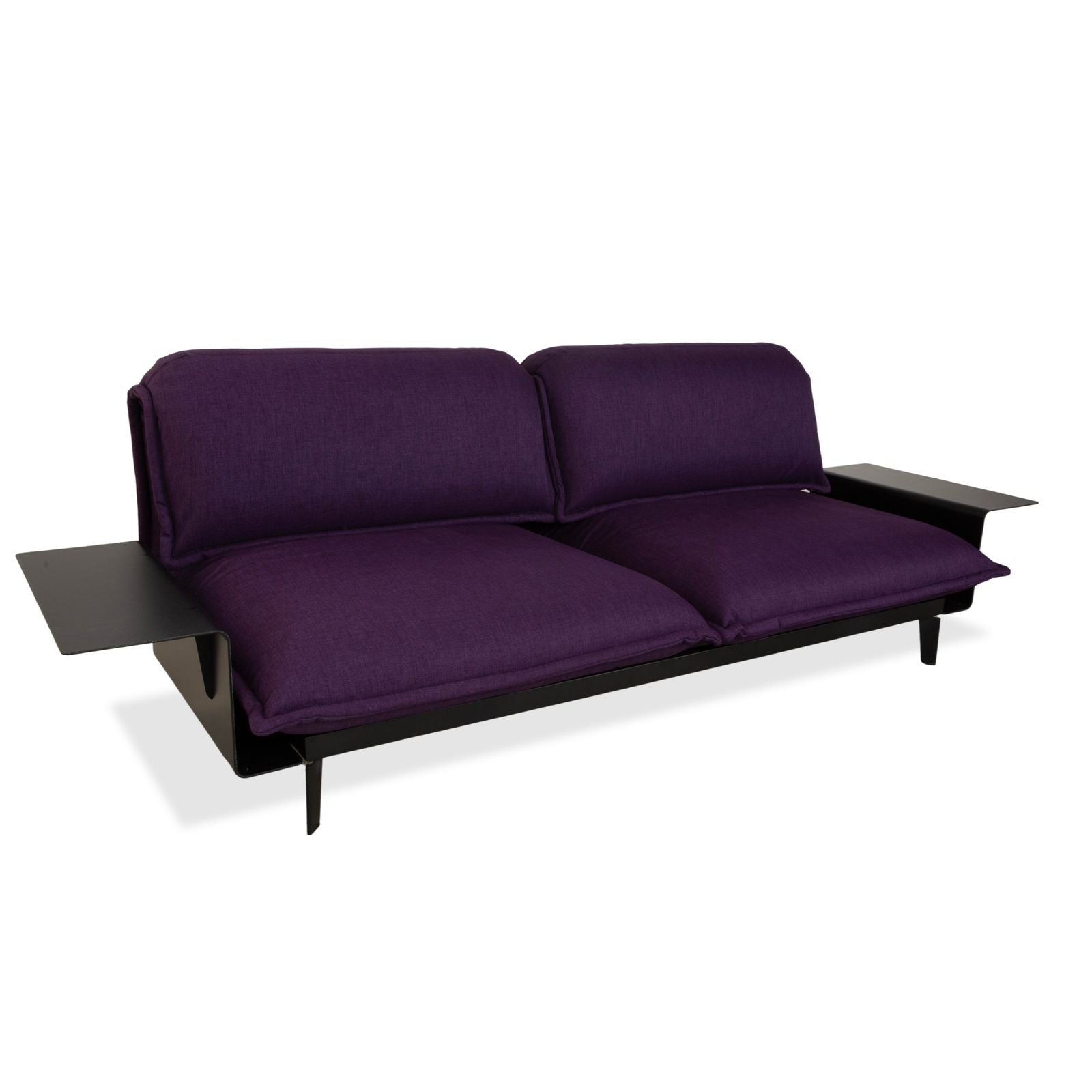 Canapé 2 places Rolf Benz Nova en tissu violet aubergine, fonction manuelle photo for sale