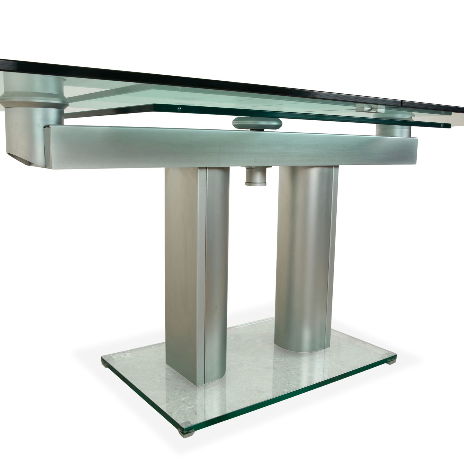 Bacher Nabucco. Glazen Eettafel, Zilver, Uitschuifbaar, Eetkamer, 190/250 X 95 Cm photo vinterior