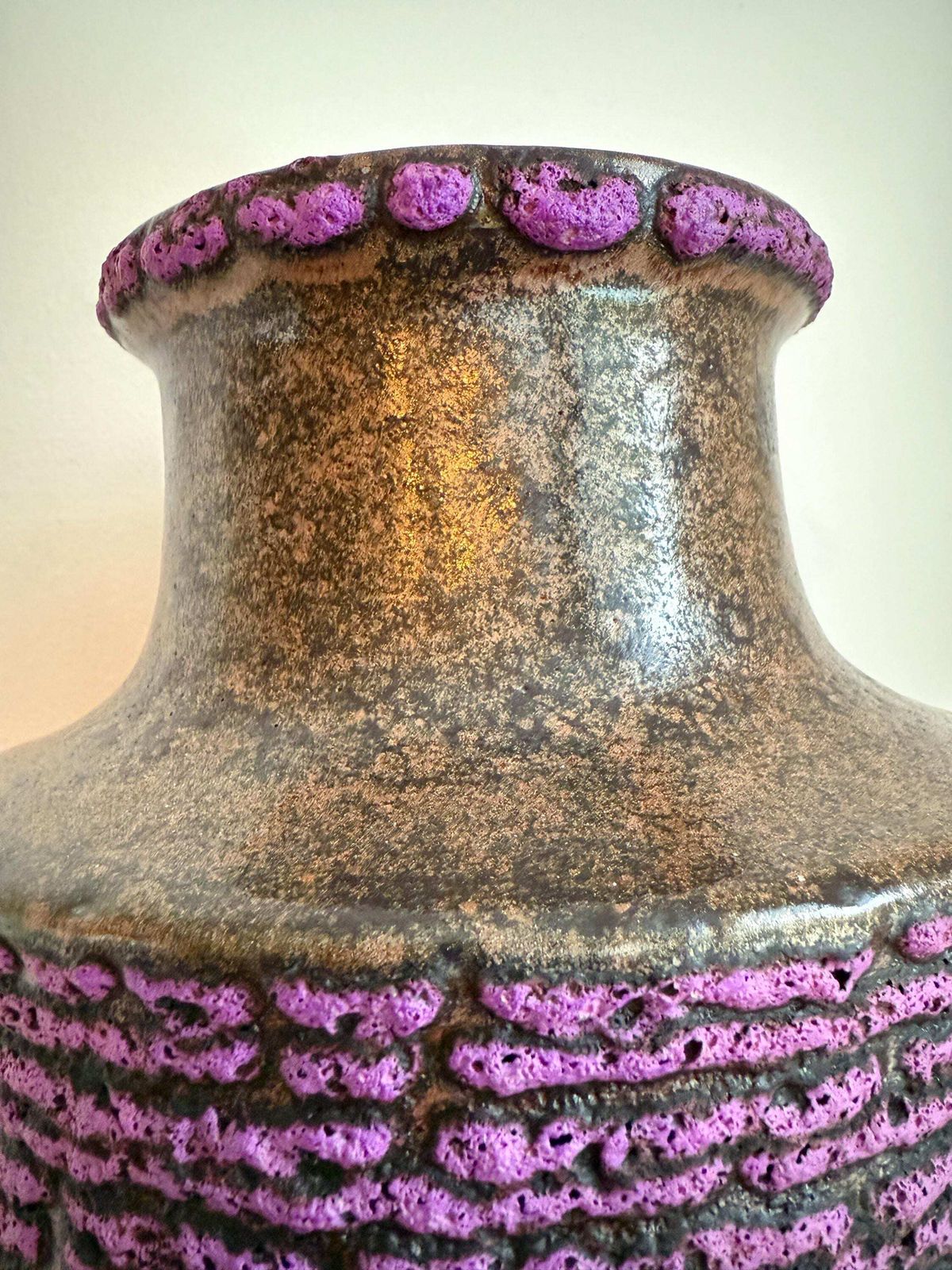 photo furniture Vintage Scheurich West Germany Pagode Xxl Ceramic Vase   Model 267 48   Rare Purple Fat Lava Glaze   Mid Century   Pottery
