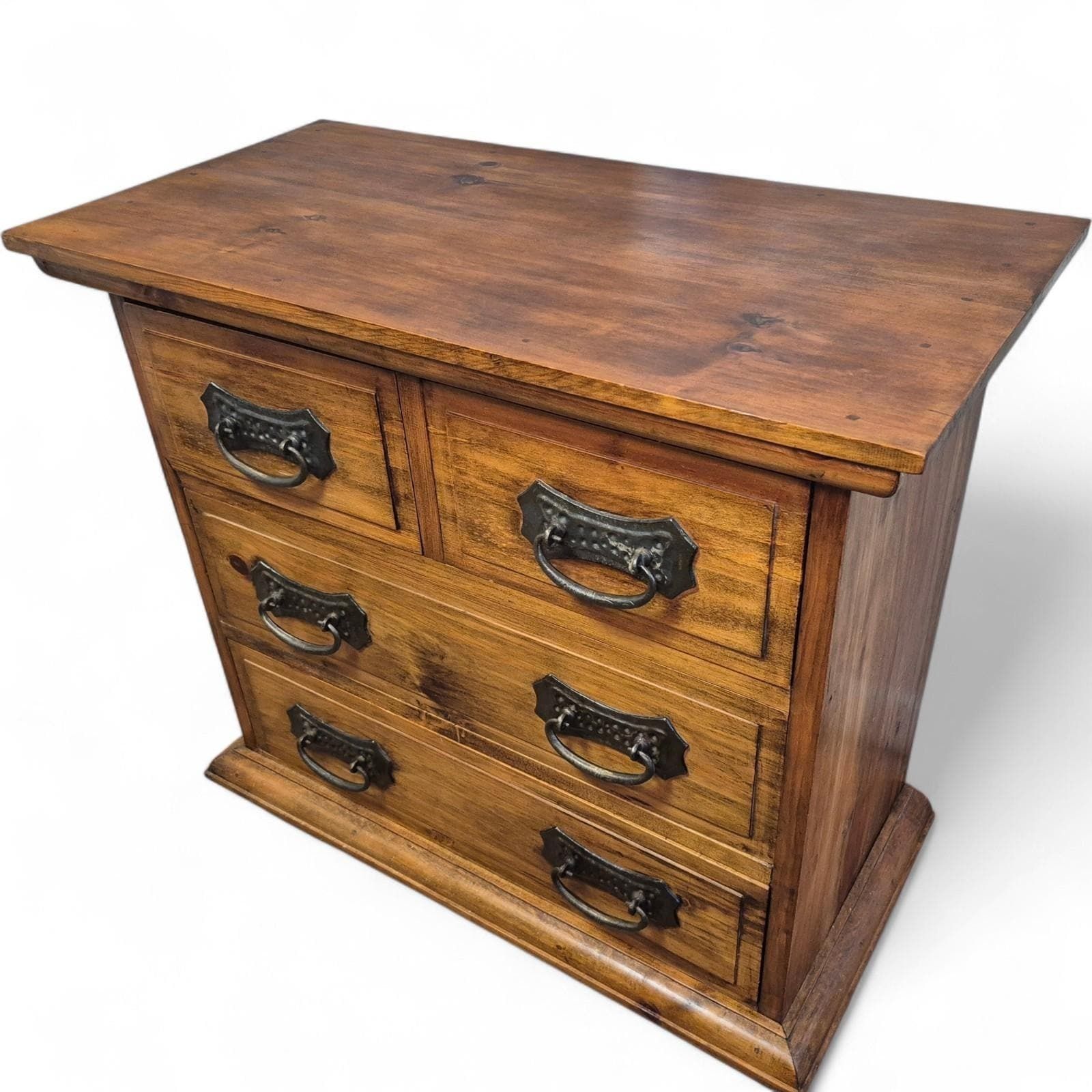 Furniture Antique Style Solid Sheesham Wood Chest Of Drawers – Rustic Farmhouse Storage – Country Cottage Furniture photo