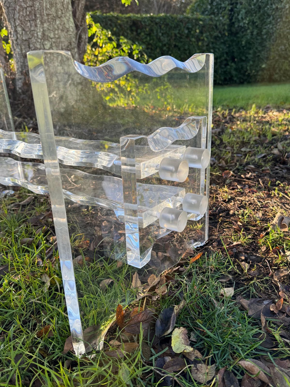 Hollywood Regency Lucite/Plexiglass Coffee Table With Glass Top 1953 photo vintage