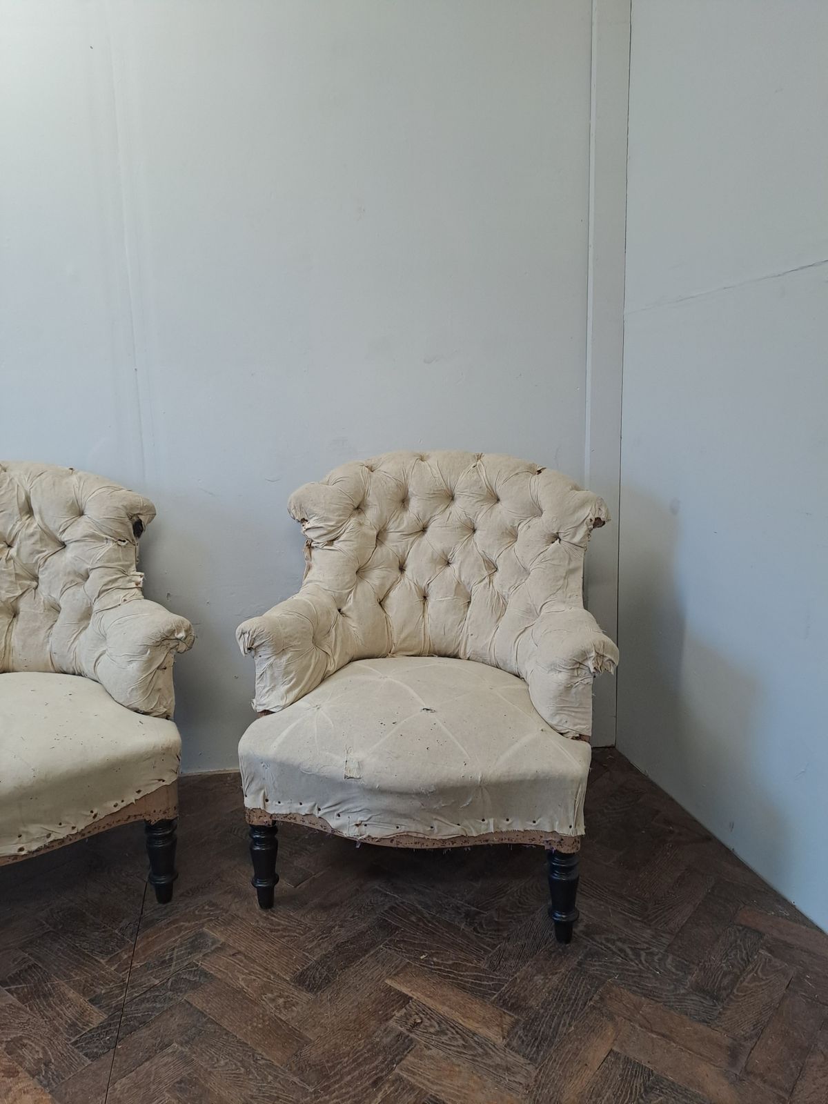 Pair Of Napoleon III Upholstered Armchairs photo vinterior