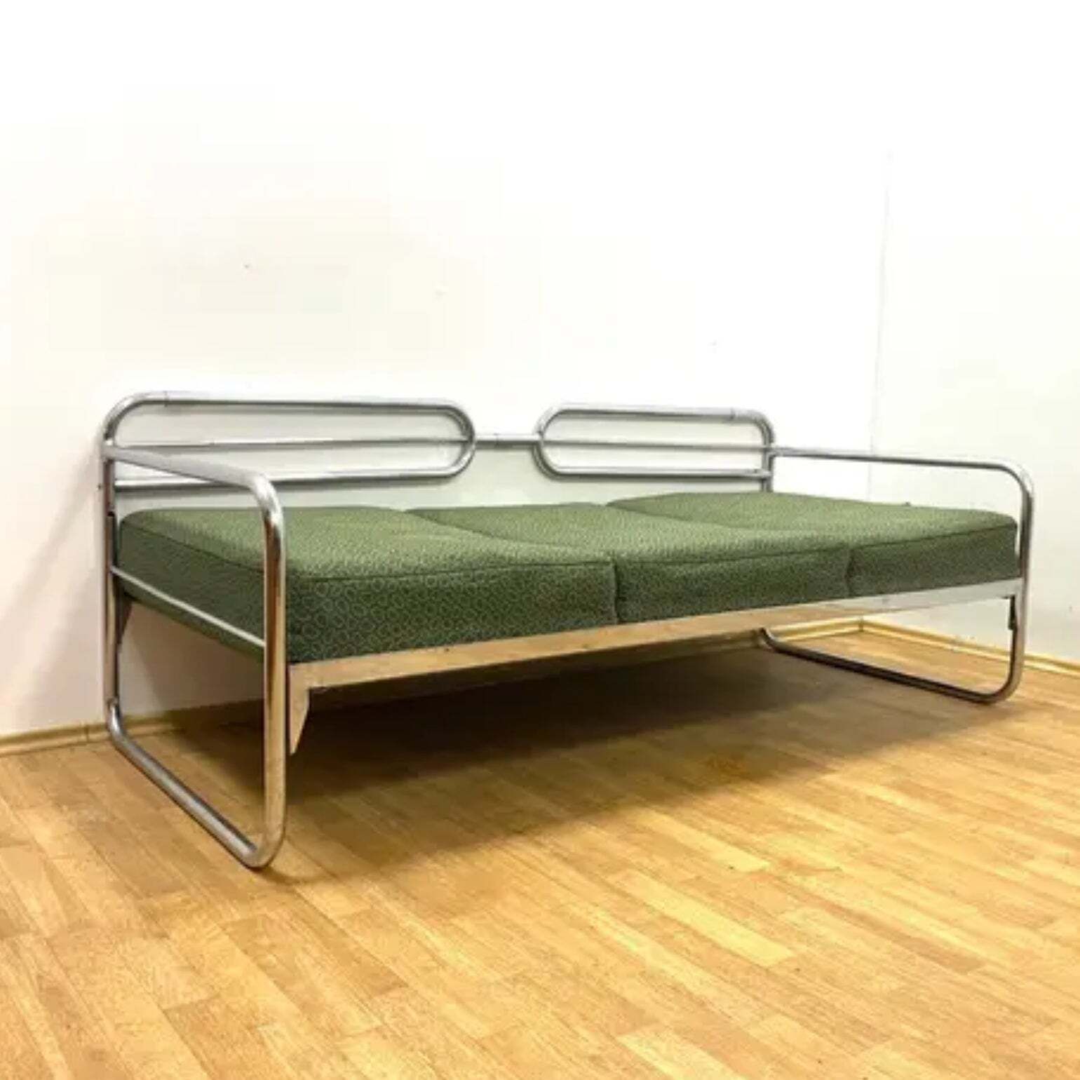 Bauhaus Chromen Sofa Van Slezák, Tsjecho Slowakije, Jaren 1930