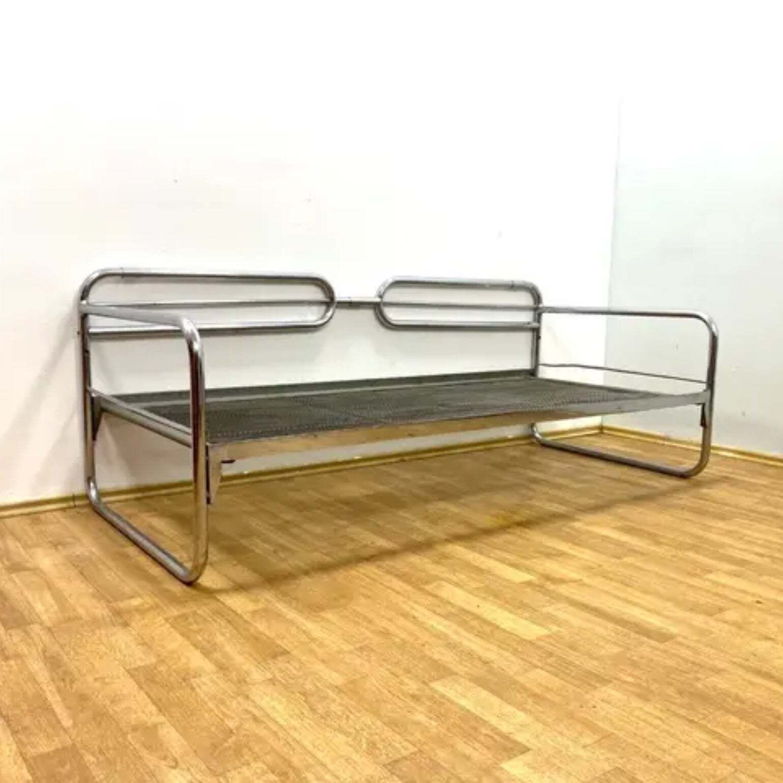 Meubels Bauhaus Chromen Sofa Van Slezák, Tsjecho Slowakije, Jaren 1930 photo