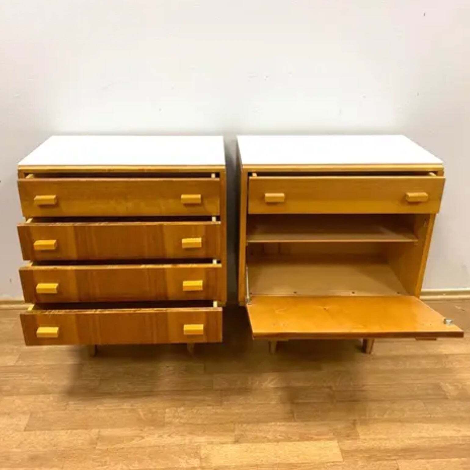 Set Of 2 Retro Cabinets By F. Mezulánik, Brussels Style, 1960s photo furniture