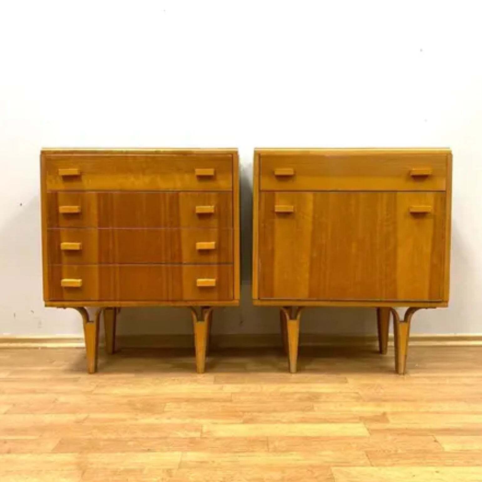 Set Of 2 Retro Cabinets By F. Mezulánik, Brussels Style, 1960s photo for sale