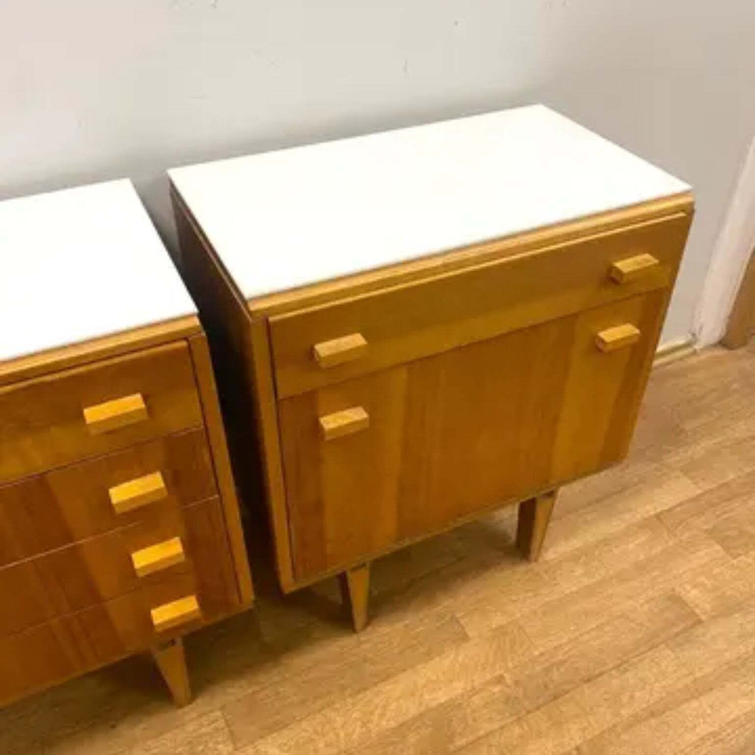 Set Of 2 Retro Cabinets By F. Mezulánik, Brussels Style, 1960s photo 695.0