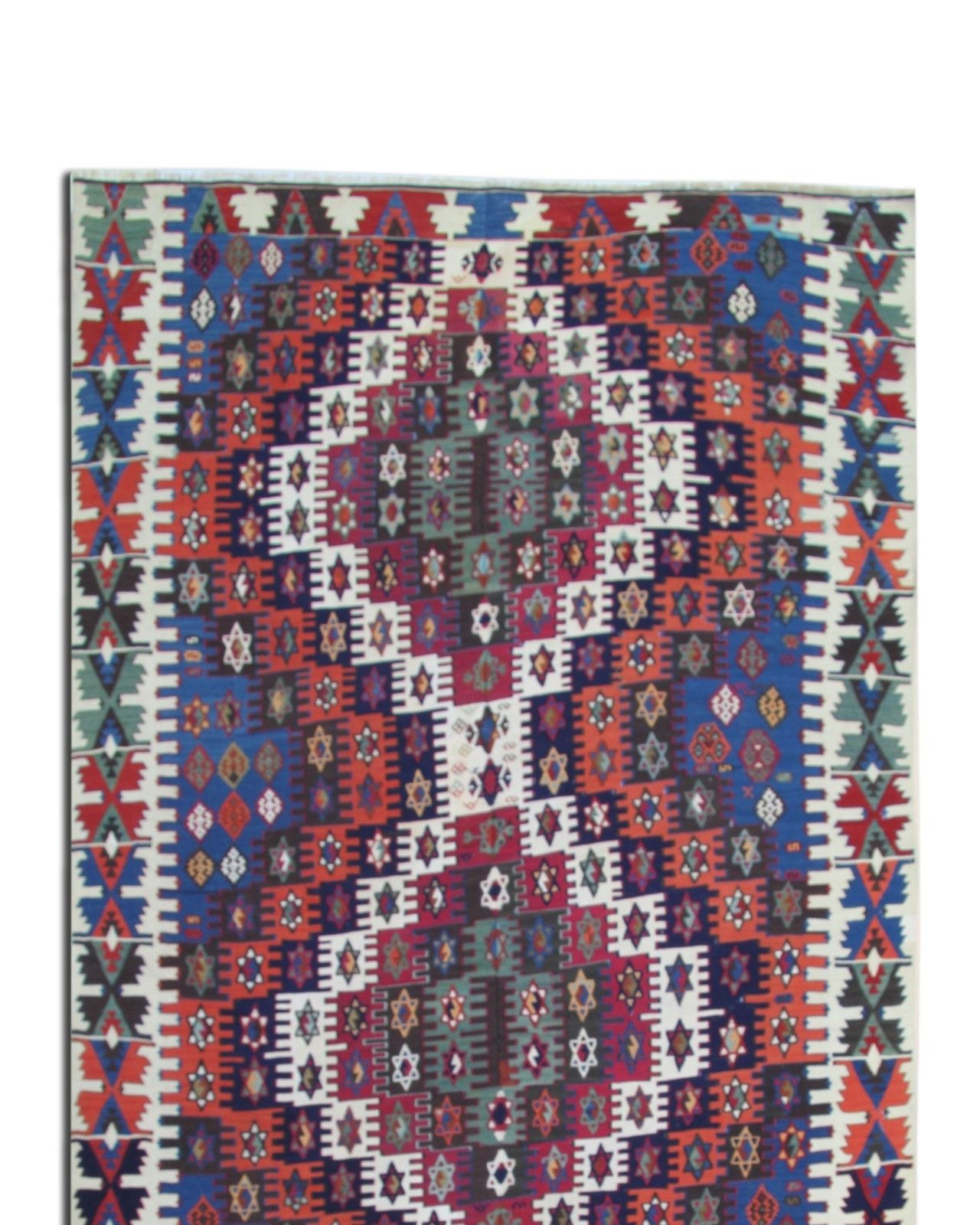 Konya Kilim Runner Rug 1930s, Tribal Geometric Wool Flatweave 350x170cm photo vinterior
