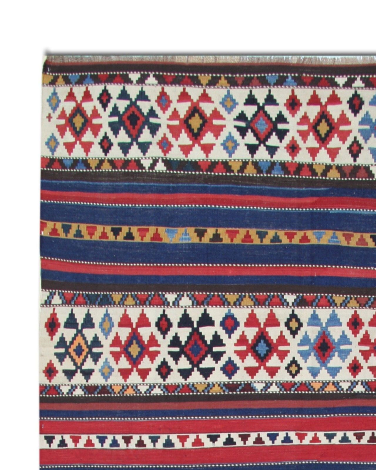 photo furniture Shirvan Kilim Runner Rug 1940s Tribal Striped Geometric Wool 340x160cm