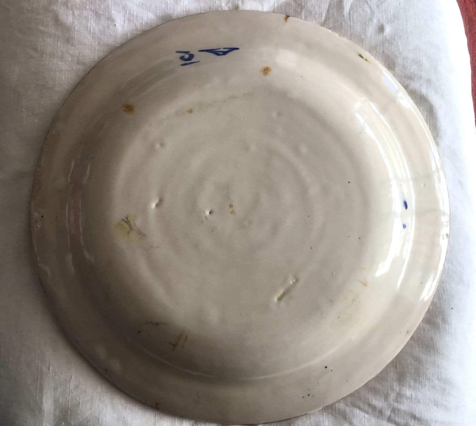 Antique Talavera Plate/Charger, Majolica Tin Glazed 18th Century photo for sale