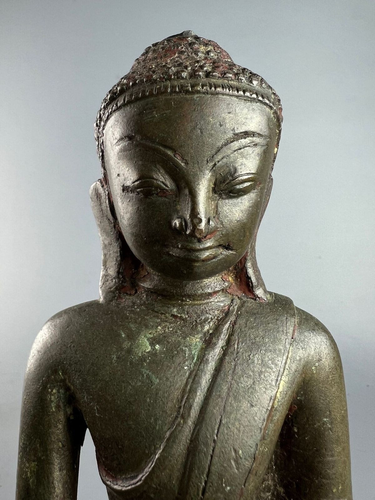 Burmese Or Thai Bronze Buddha In Bhumisparsha Mudra, Circa 1800 photo for sale