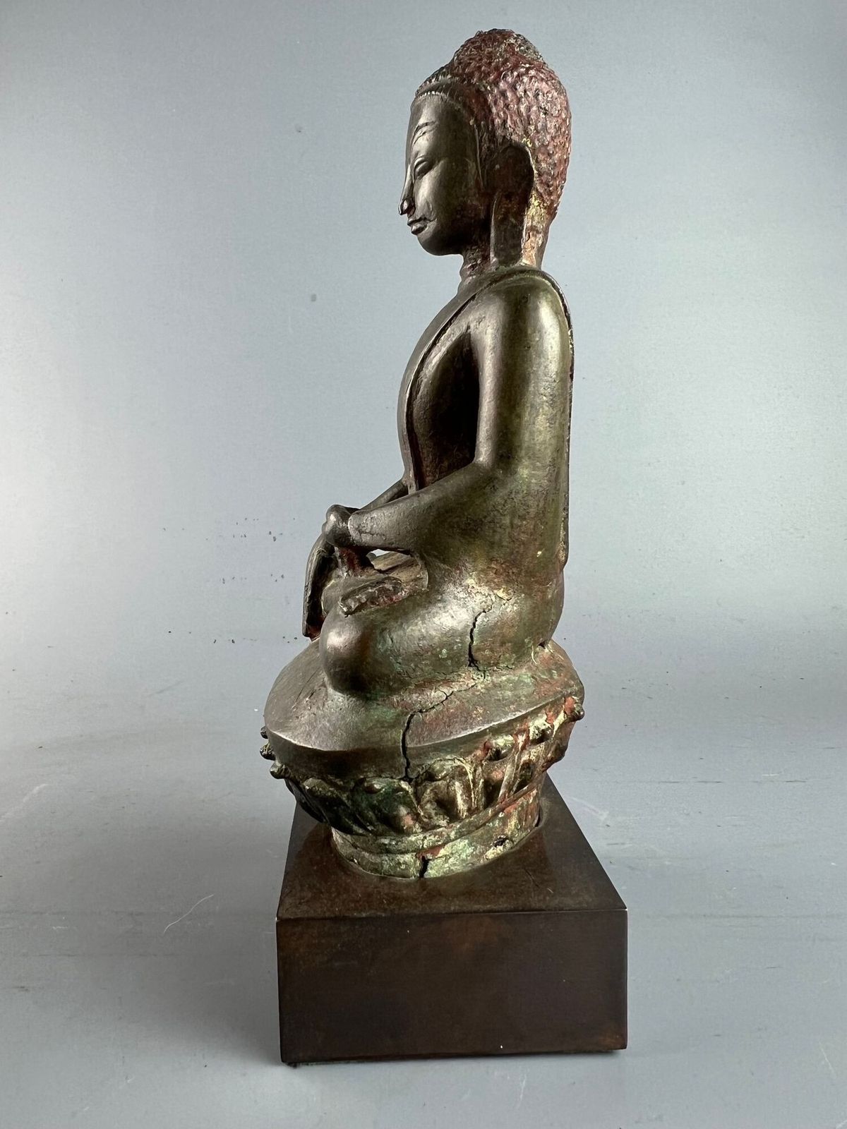 Burmese Or Thai Bronze Buddha In Bhumisparsha Mudra, Circa 1800 photo Art