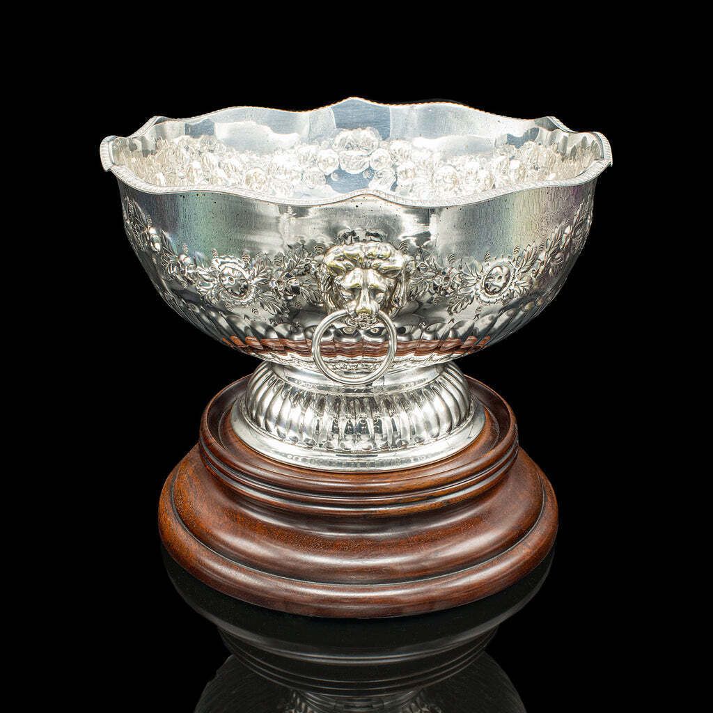 Antique Presentation Bowl English Silver Plate Ice Bucket Cooler Edwardian photo 5776.0