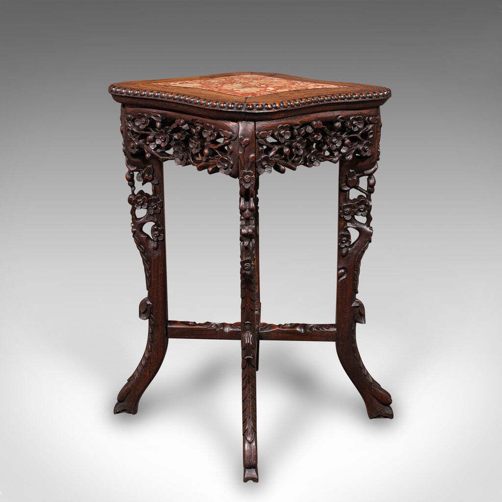 Small Antique Jardiniere Stand Oriental Marble Wine Lamp Table Victorian photo furniture