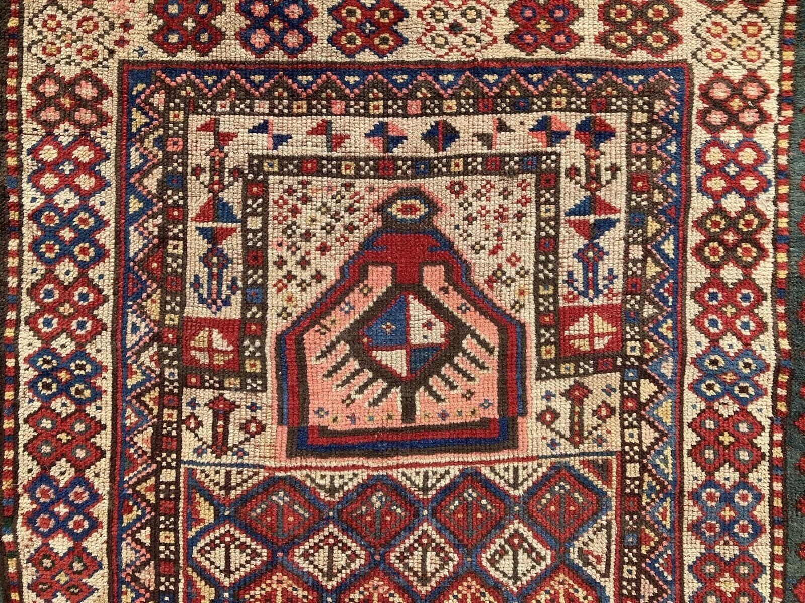 1900.0 Antique Caucasian Gendje Prayer Rug 1.90m X 0.98m photo