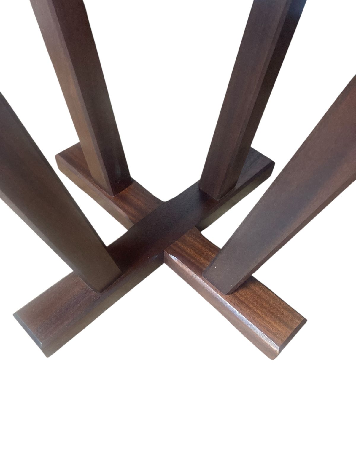 4 Person Circular Mahogany Dining Or Restaurant Table photo vintage