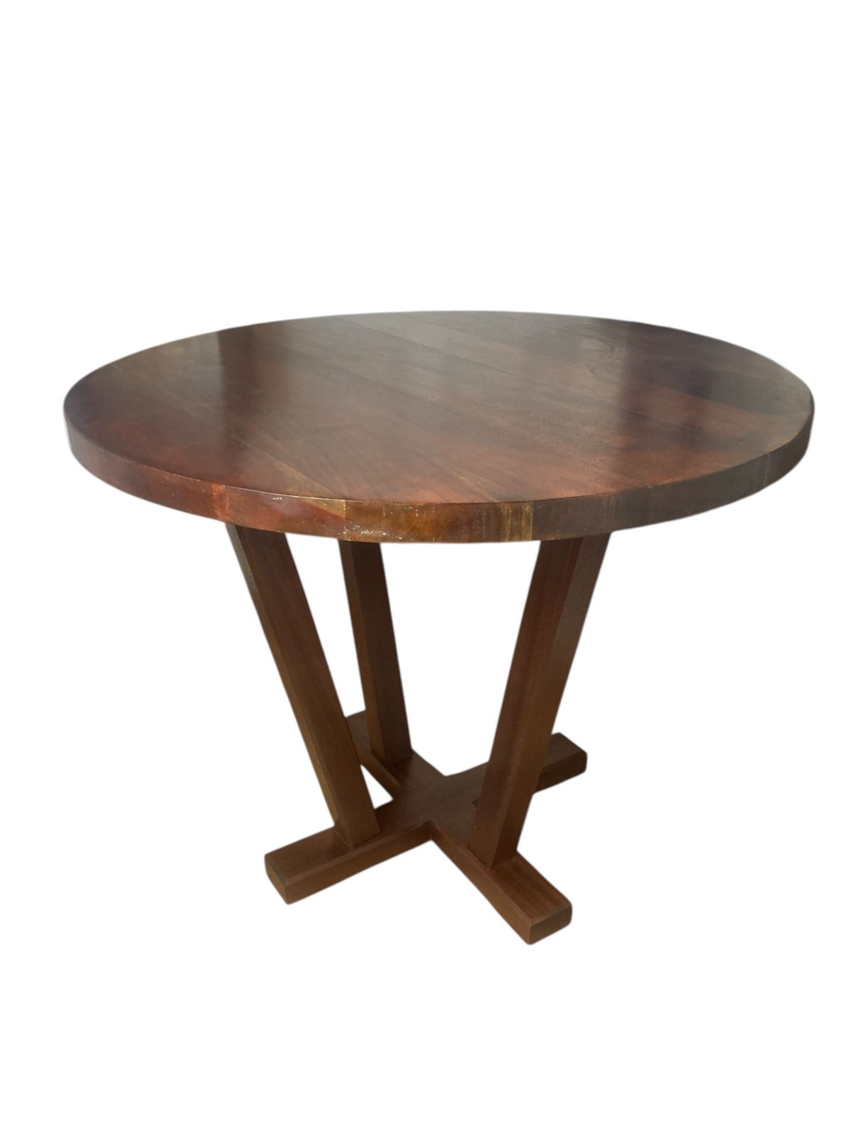 4 Person Circular Mahogany Dining Or Restaurant Table