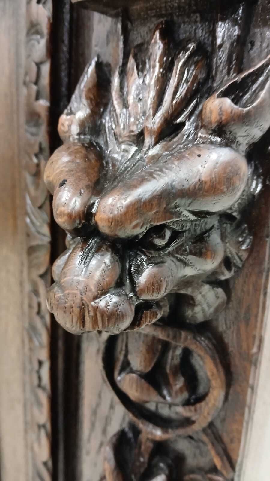 Furniture Antique Oak Carved French Renaissance Hunters Sideboard photo